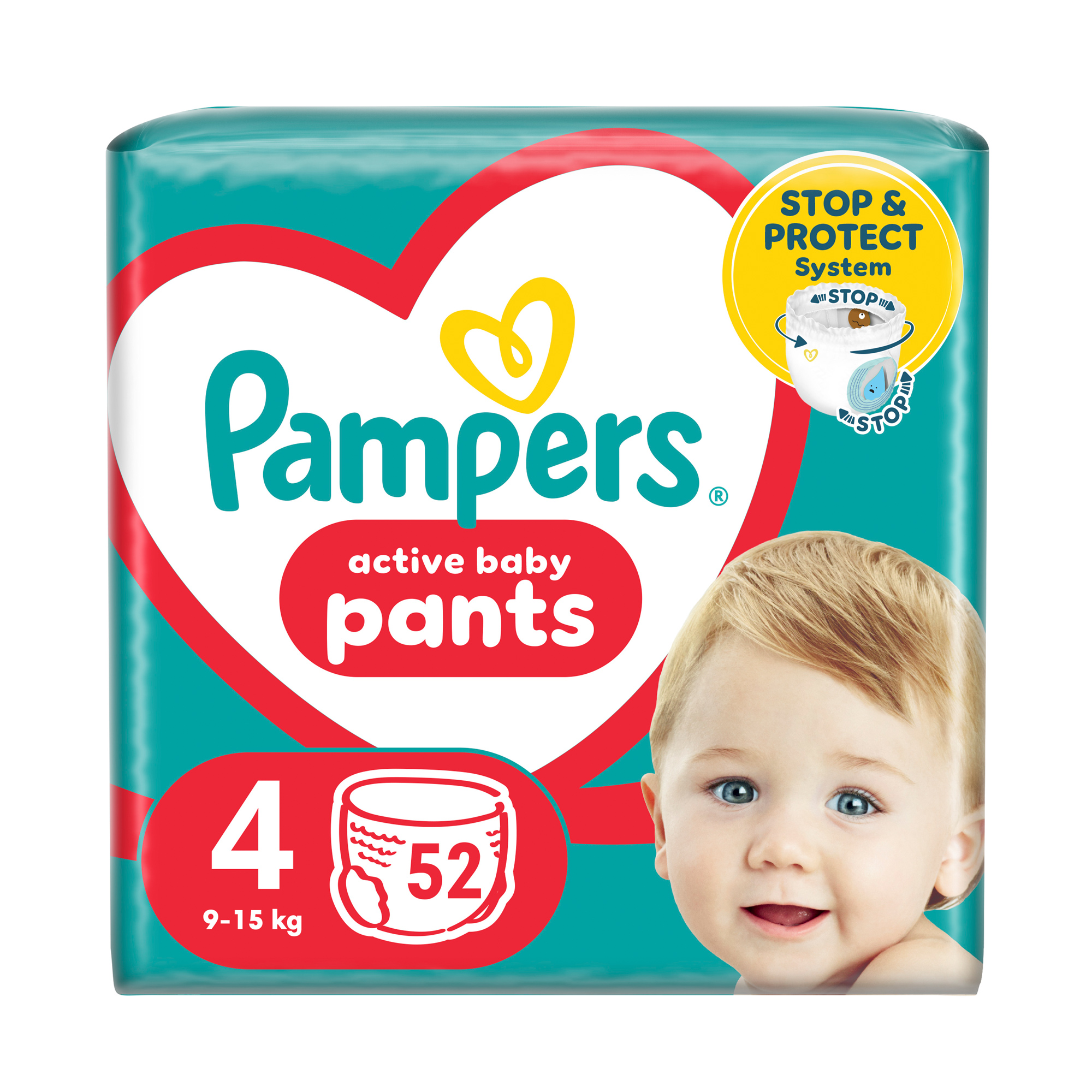 

Підгузки-трусики Pampers Active Baby Pants розмір 4 (9-15 кг), 52 шт