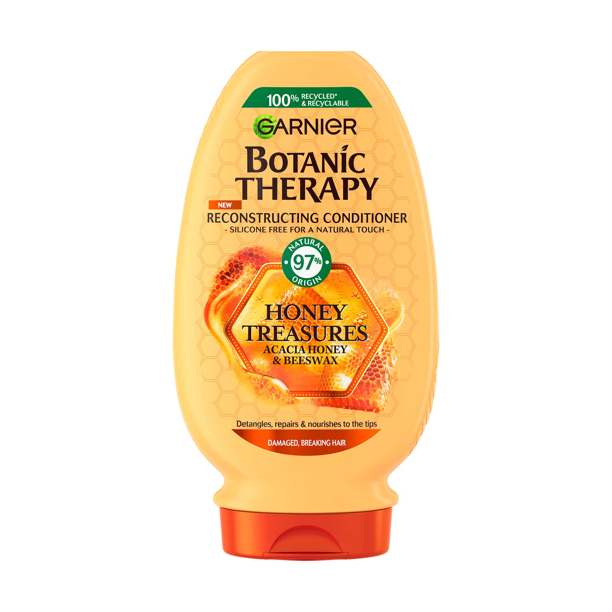 

Відновлювальний бальзам-ополіскувач Garnier Botanic Therapy Мед і бджолинний віск, для дуже пошкодженого та посіченого волосся, 200 мл