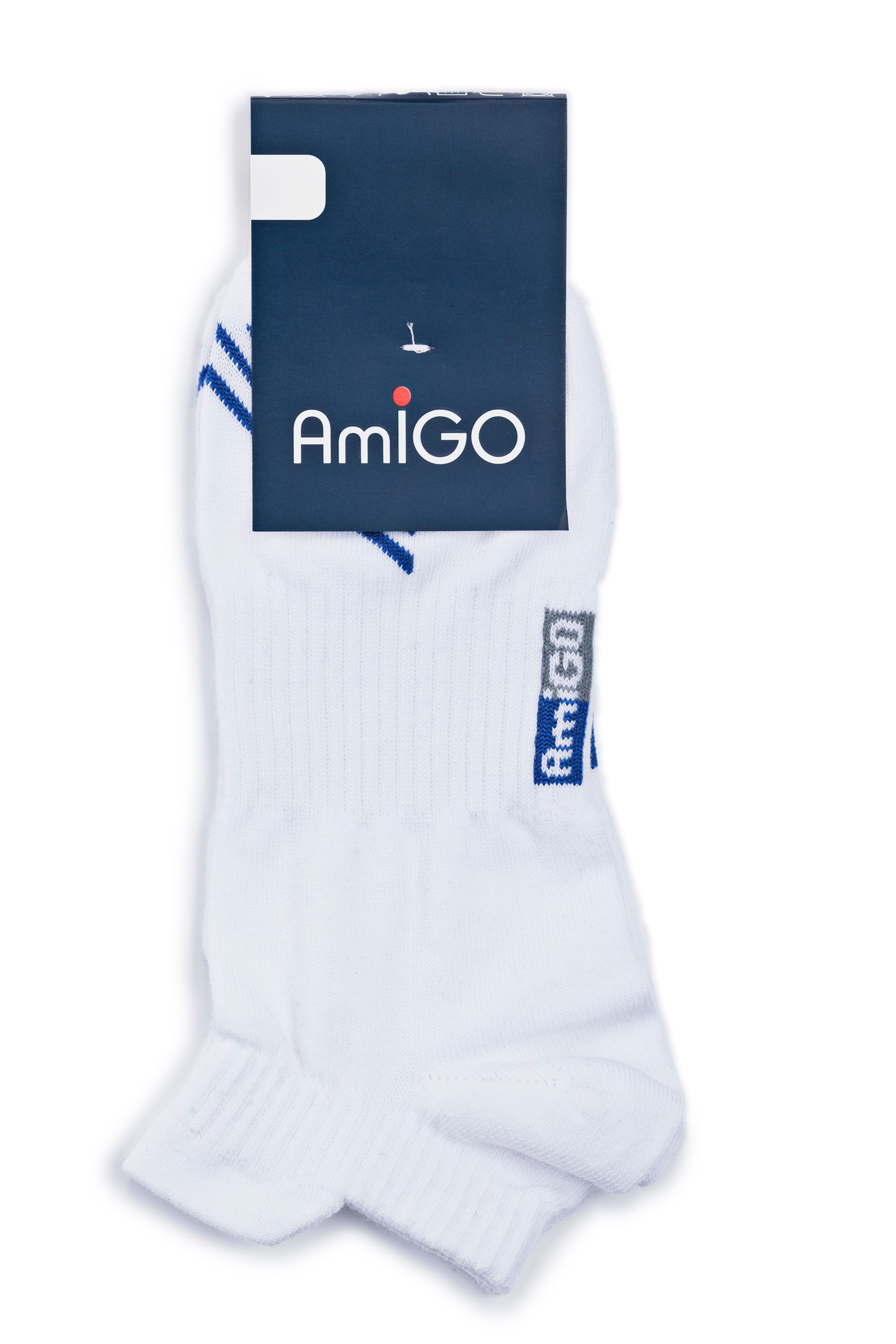 

Шкарпетки чоловiчi AmiGO спорт PR03 р. 29 білі синя смужка