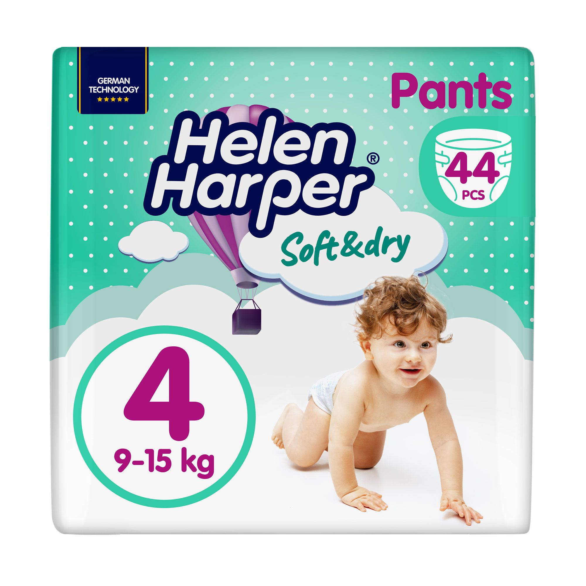 

Підгузки-трусики Helen Harper Soft & Dry Maxi розмір 4 (9-15 кг), 44 шт