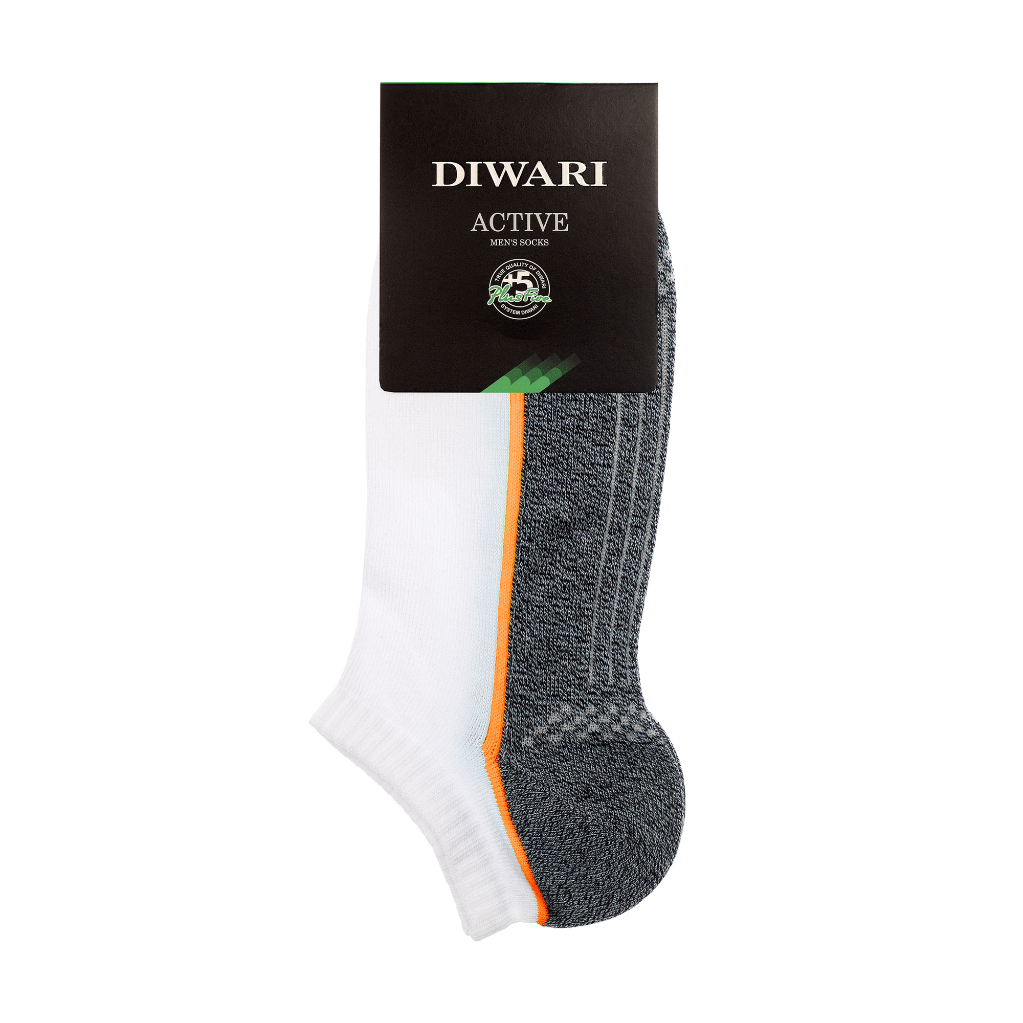 

Шкарпетки чоловічі Diwari Active 15С-44СП 044 ультракороткі, бiлий/карамель, розмір 25