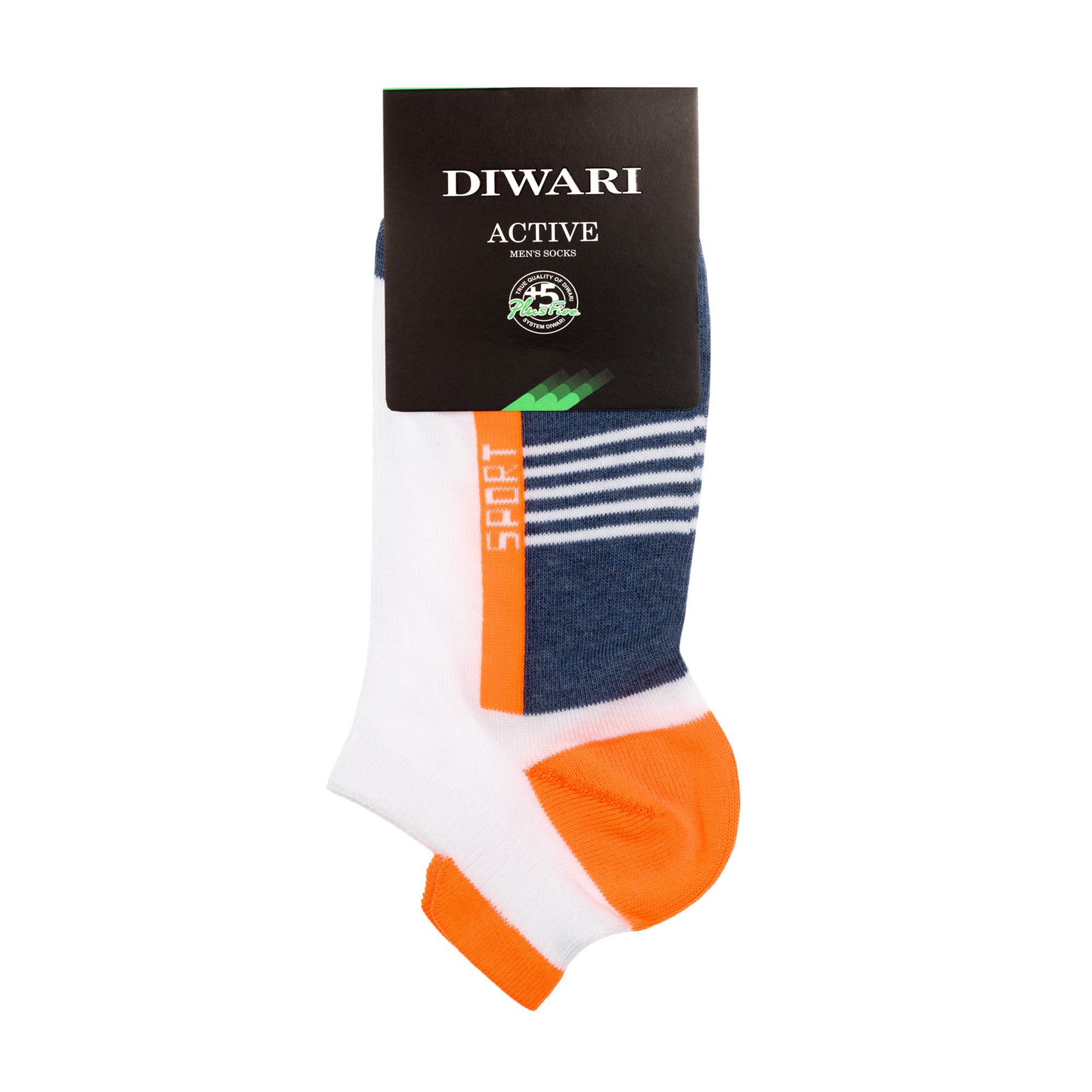 

Шкарпетки чоловічі Diwari Active 16С-72СП 083 ультракороткі з язичком, джинс-помаранчевий, розмір 27