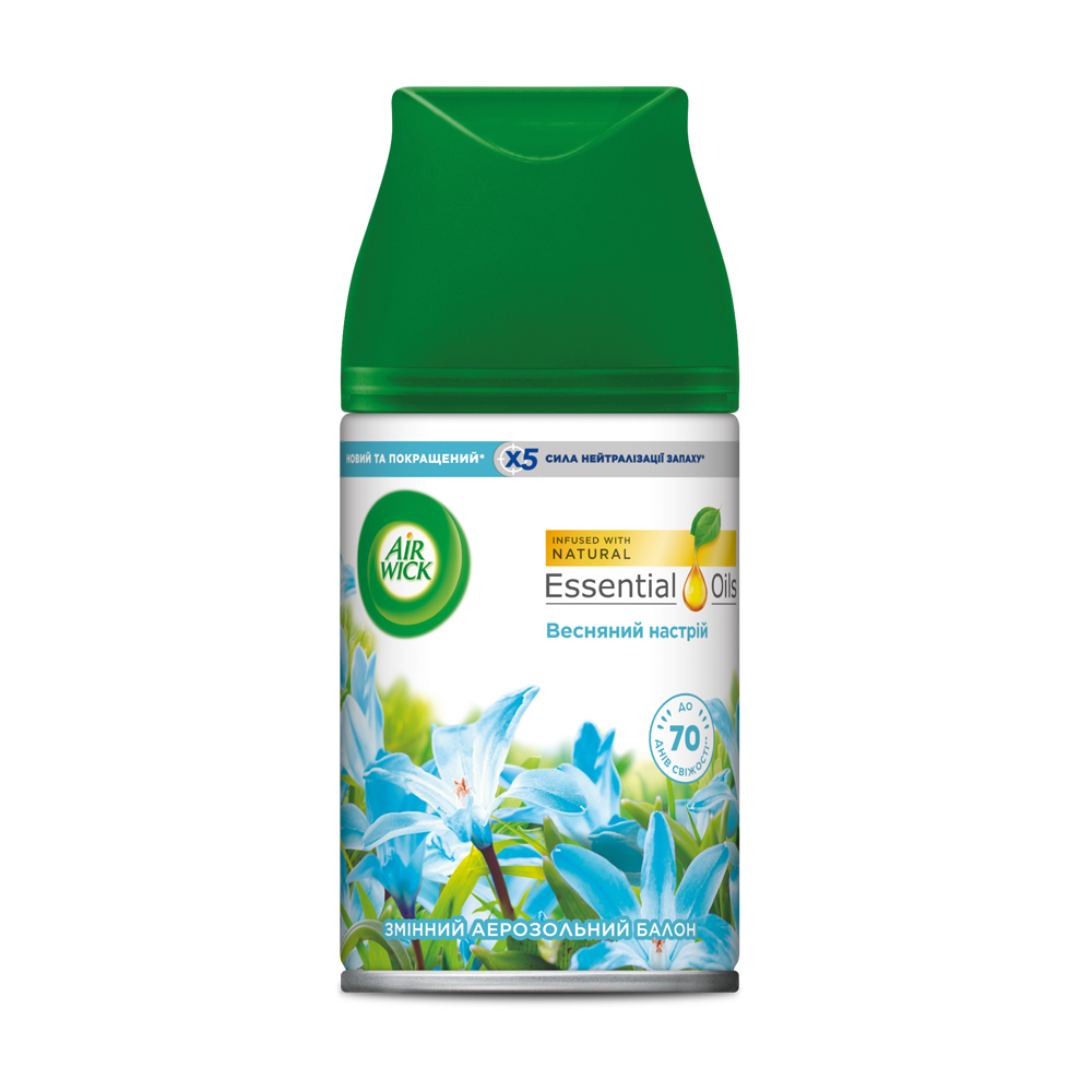 

Уцінка! Змінний балон до автоматичного аерозольного освіжувача повітря Air Wick Freshmatic Весняний настрій, 250 мл