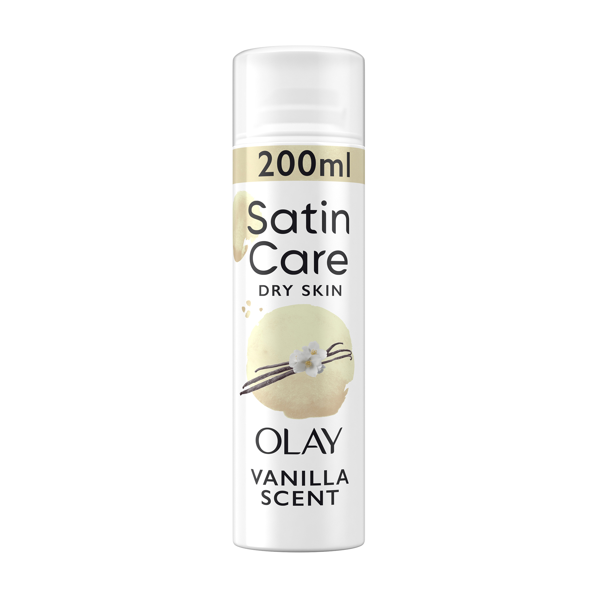

Гель для гоління Gillette Satin Care Dry Skin Olay Vanilla Cashmere жіночий, для сухої шкіри, 200 мл