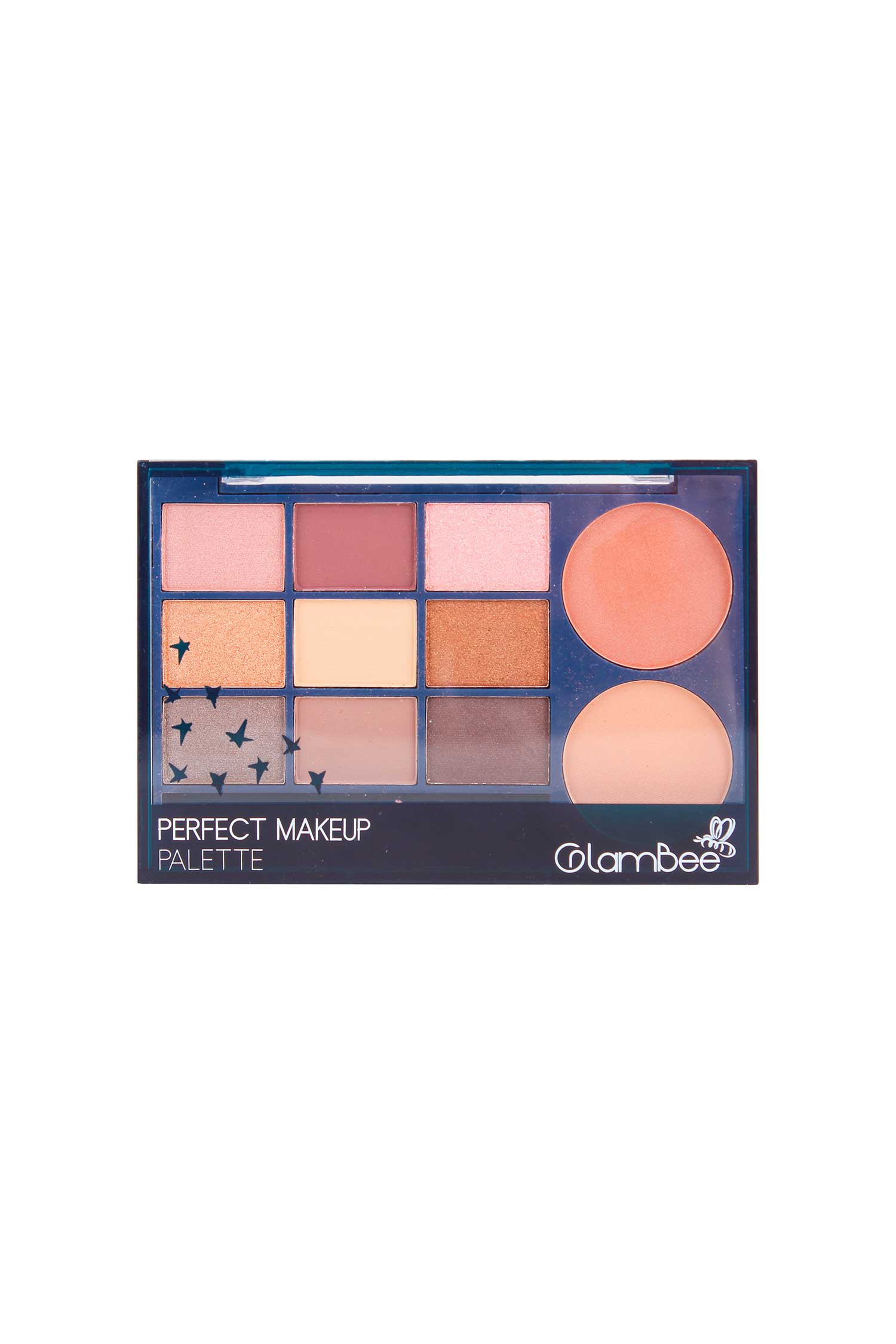 

Набір тіні для повік, рум'яна, пудра компактна GlamBee Perfect Makeup Palette 02, 9.45г