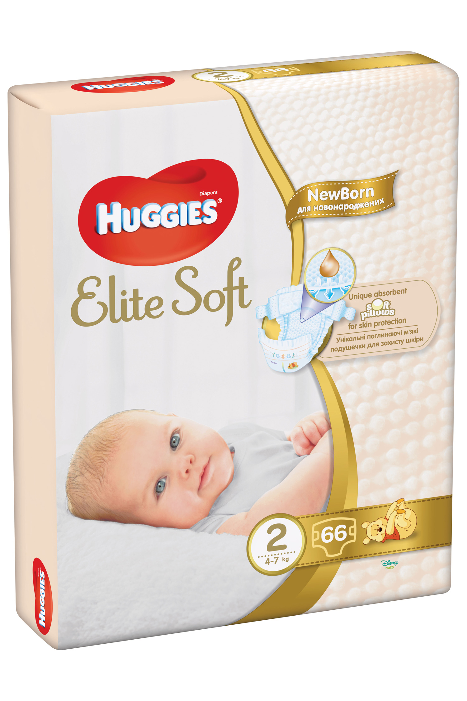 

Підгузки Huggies Elite Soft розмір 2, 4-6 кг, 66 шт