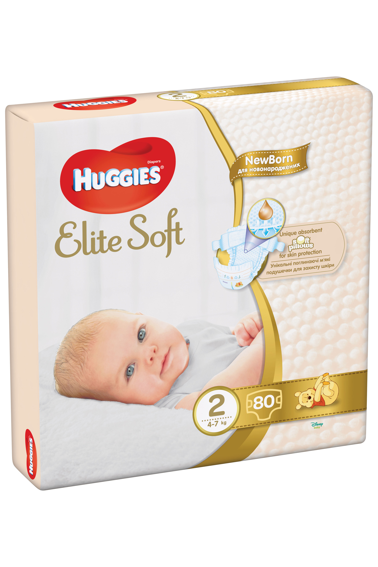 

Підгузки Huggies Elite Soft розмір 2, 4-7 кг, 80 шт
