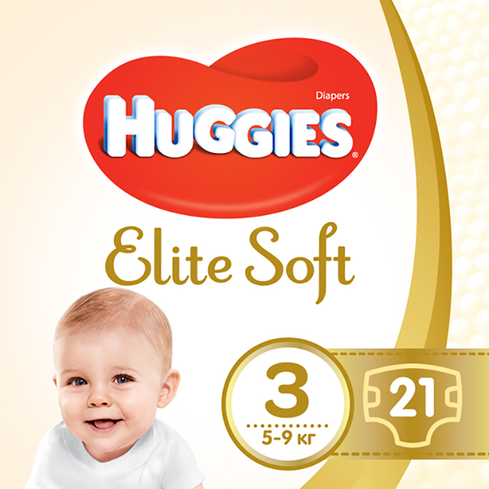 

Підгузки Huggies Elite Soft розмір 3 (5-9 кг), 21 шт