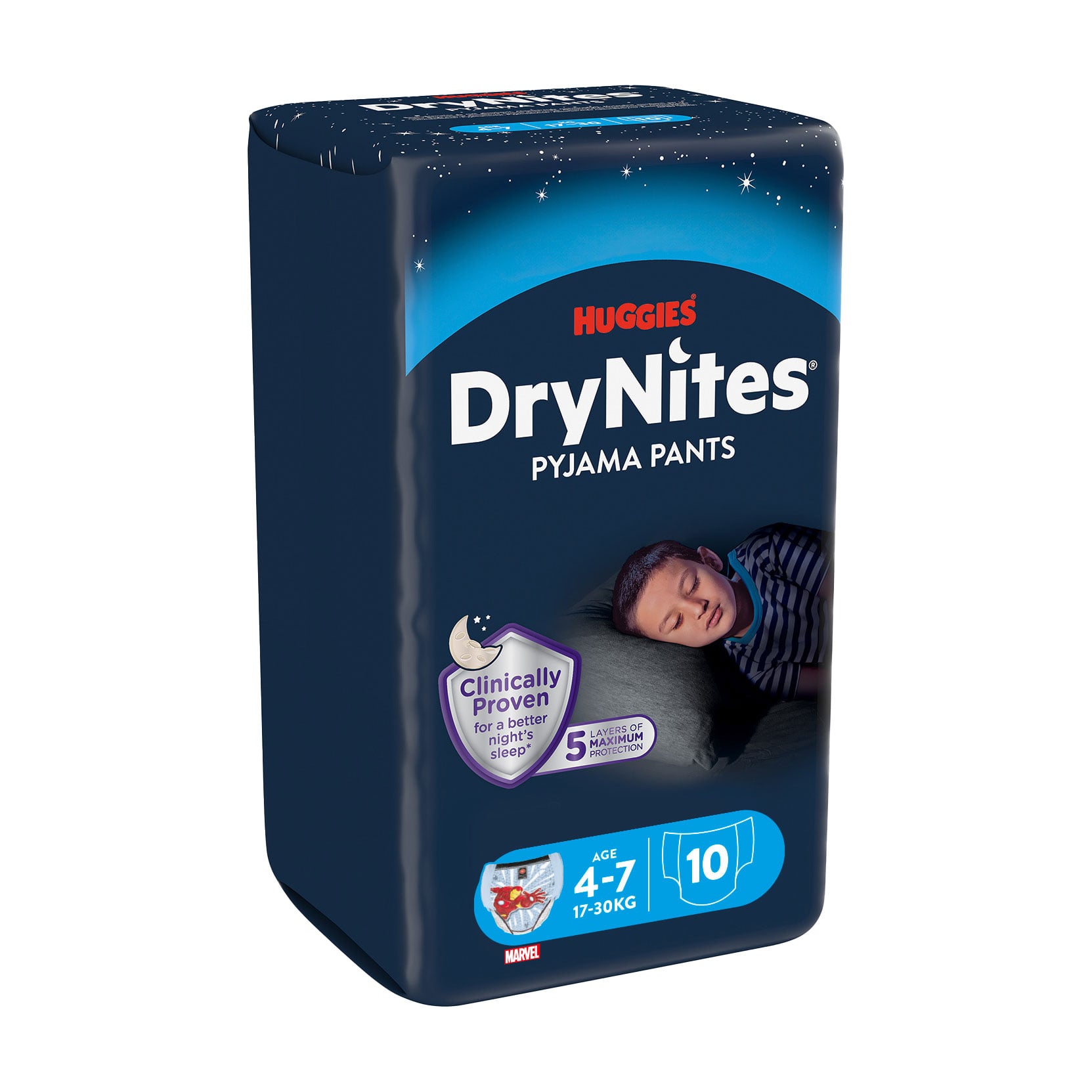 

Нічні трусики-підгузки Huggies DryNites для хлопчиків, 4-7 років, (17-30 кг), 10 шт