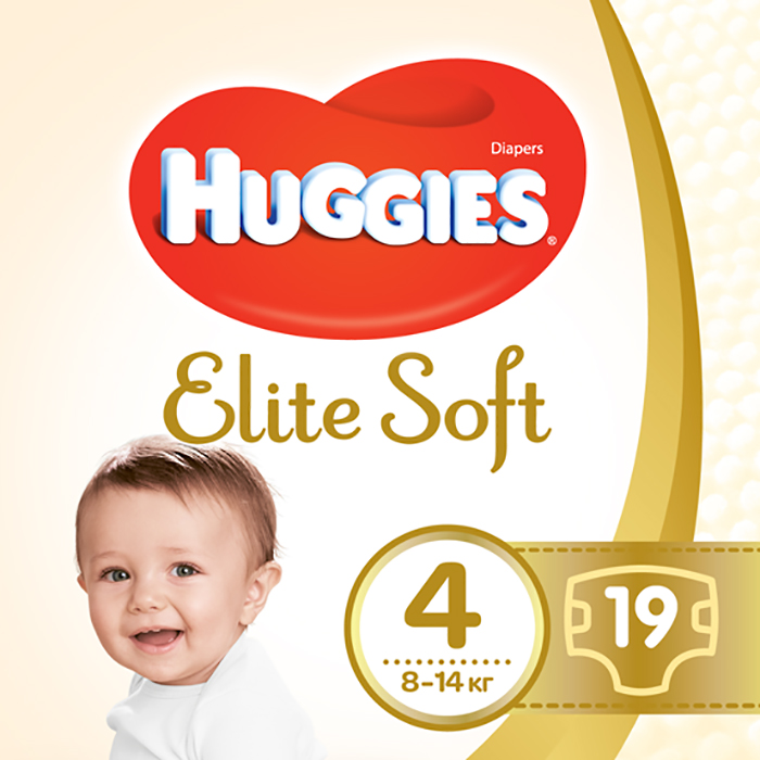 

Підгузки Huggies Elite Soft розмір 4 (8-14 кг), 19 шт
