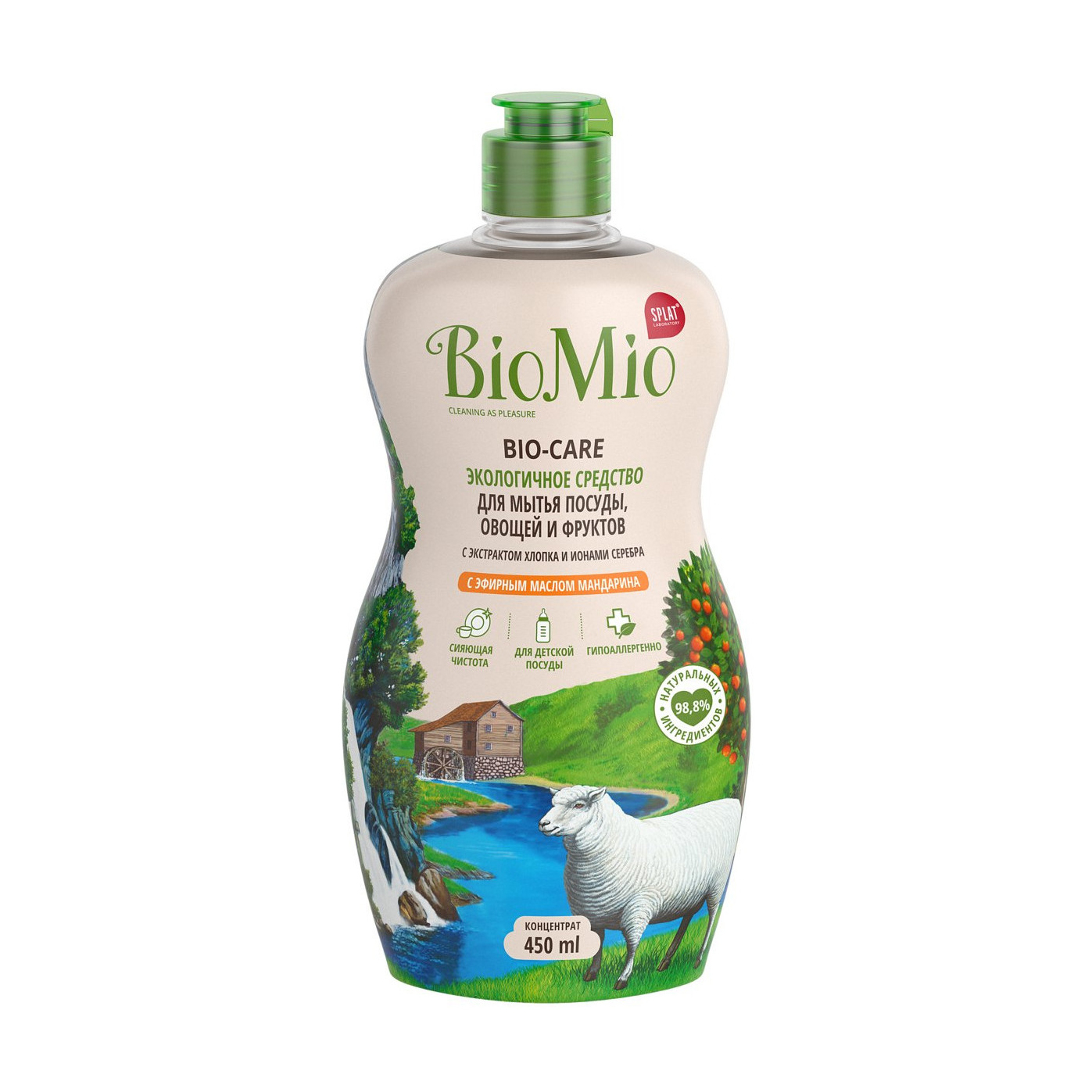 

Засіб для миття посуду, овочів та фруктів BioMio Bio-Care, 450 мл