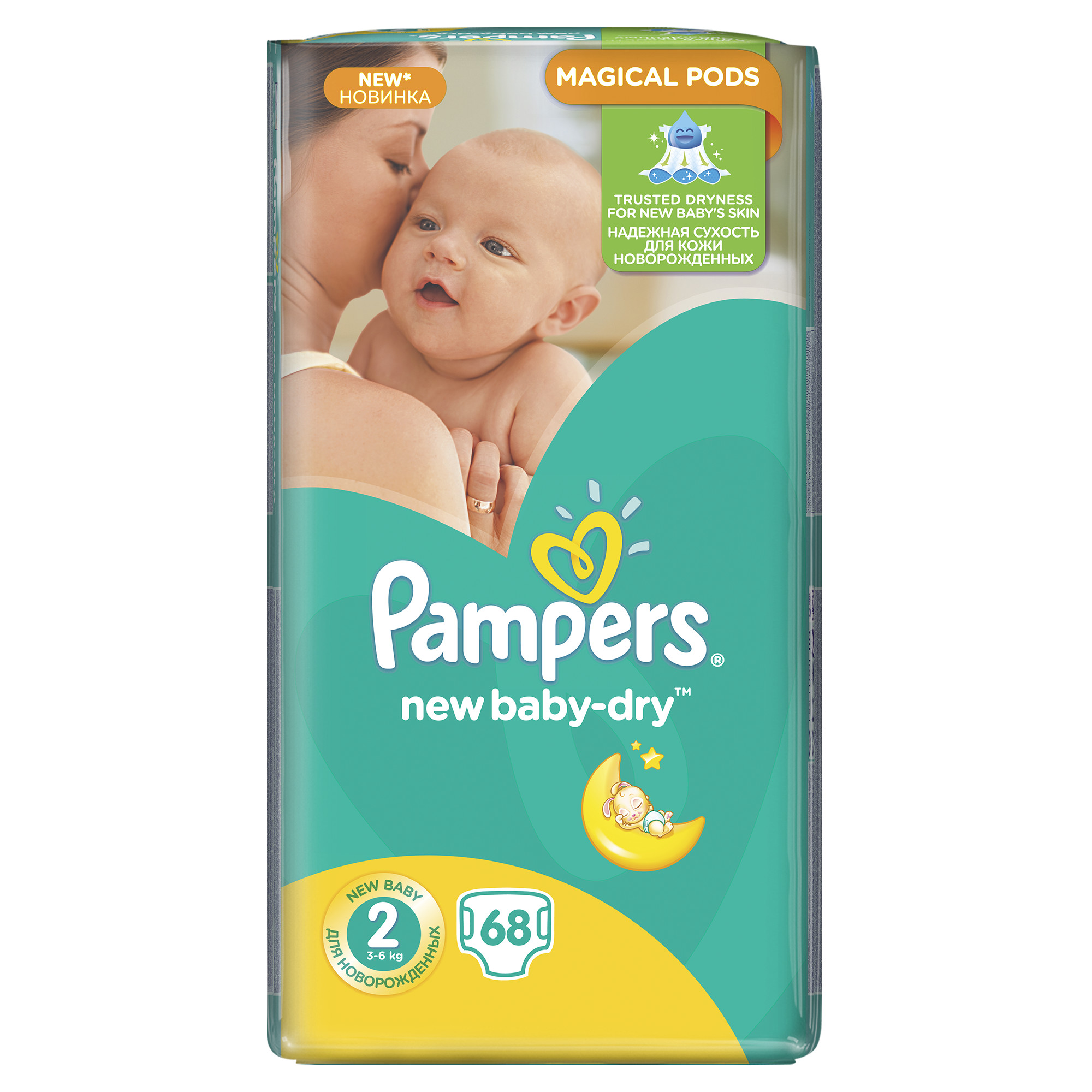 

Пiдгузники Pampers New Baby-Dry розмір 2, 3-6 кг, 68 шт