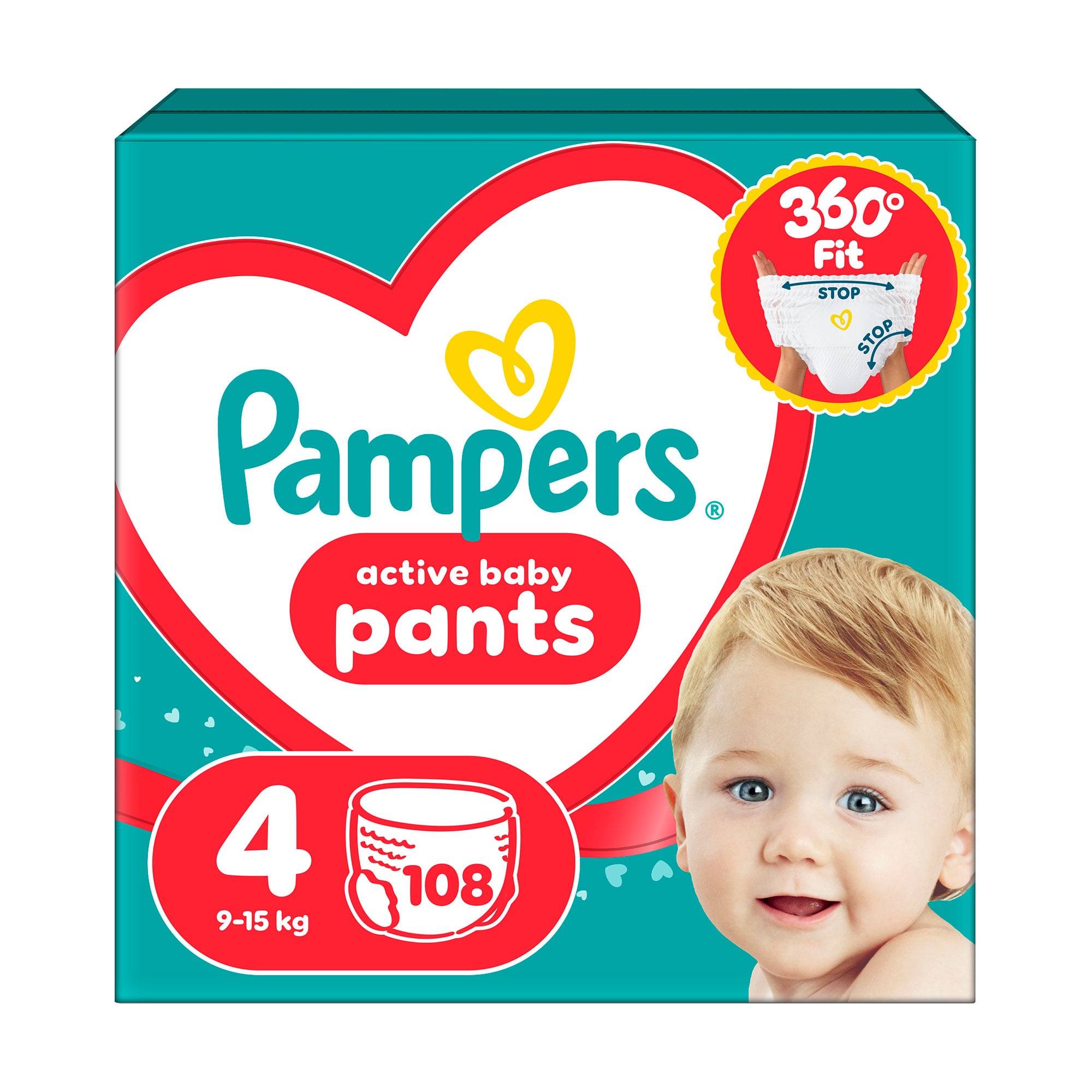 

Підгузки-трусики Pampers Active Baby Pants розмір 4 (9-15 кг), 108 шт