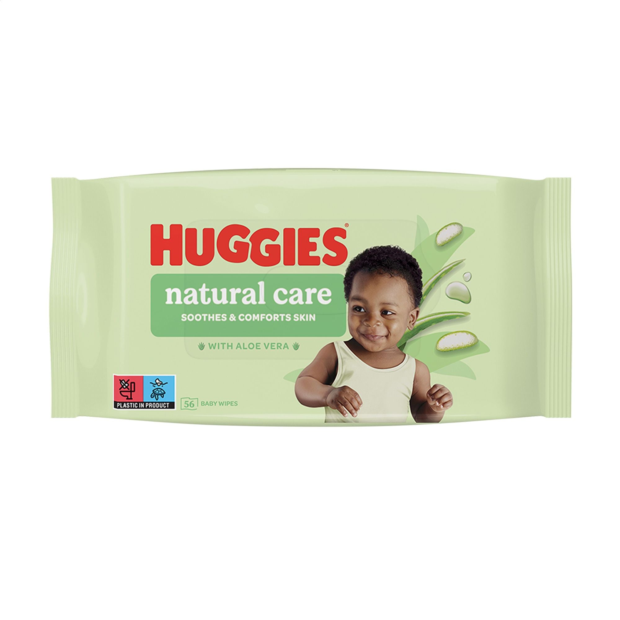 

Дитячі вологі серветки Huggies Natural Care з екстрактом алое, 56 шт