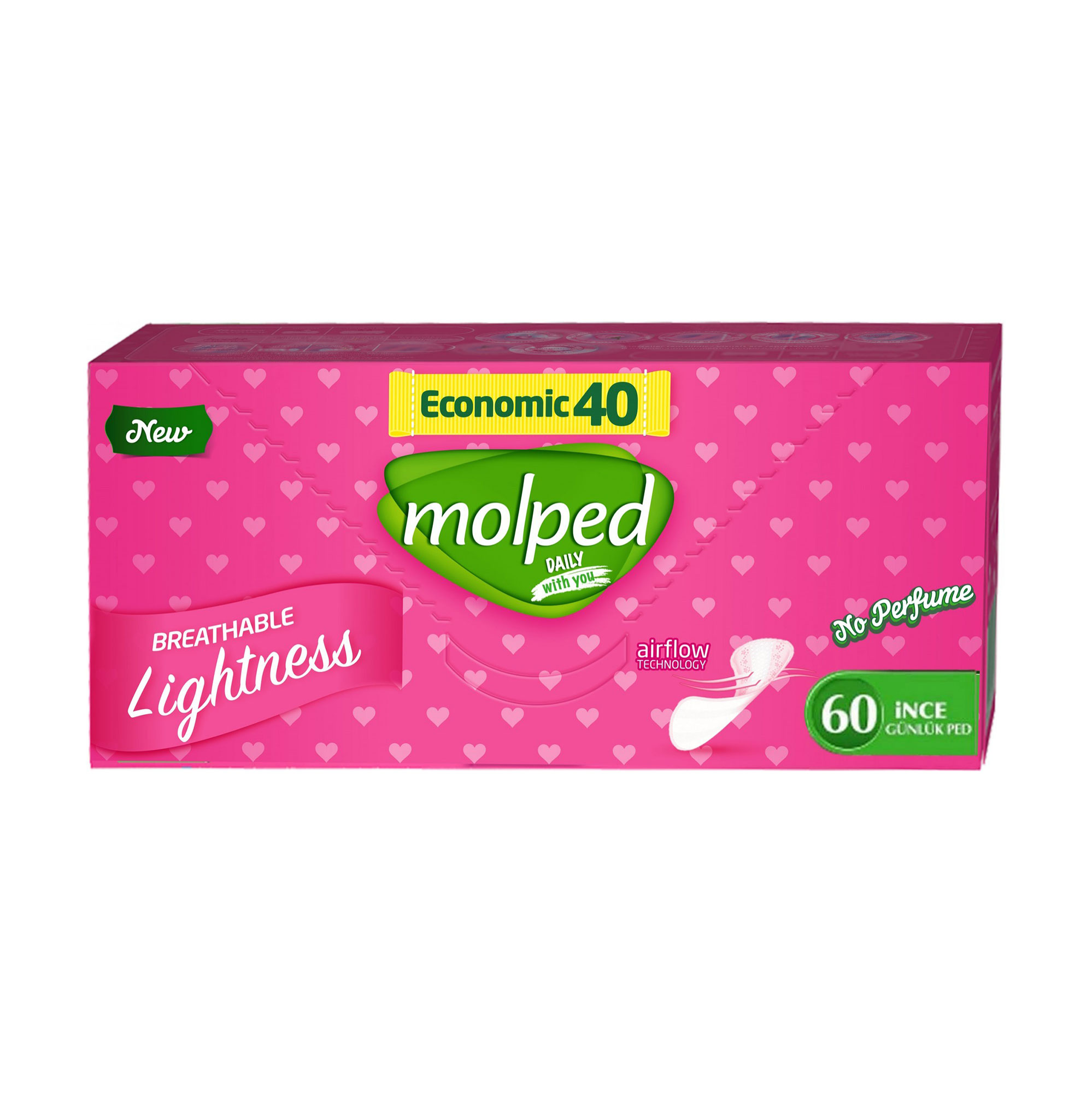 

Щоденні гігієнічні прокладки Molped Light Normal Super Eco, 60 шт