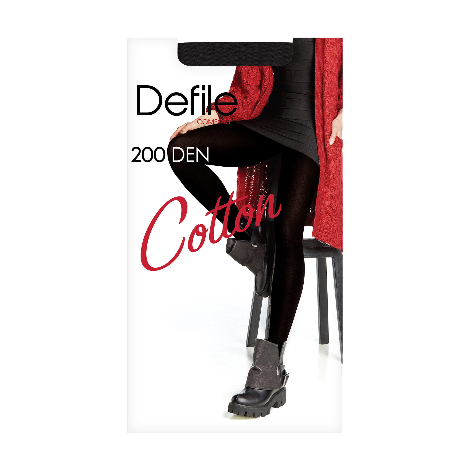 

Колготи жіночі Defile Comfort Cotton 200 DEN, чорні, розмір 5