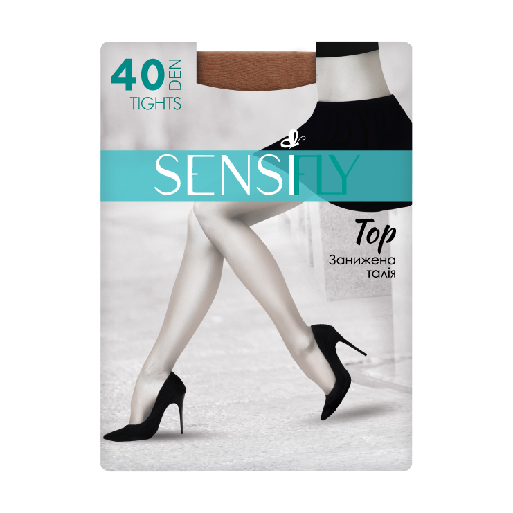 

Колготки жіночі Sensi Fly Top Tights із заниженою талією, 40 DEN, чорний, розмір 2