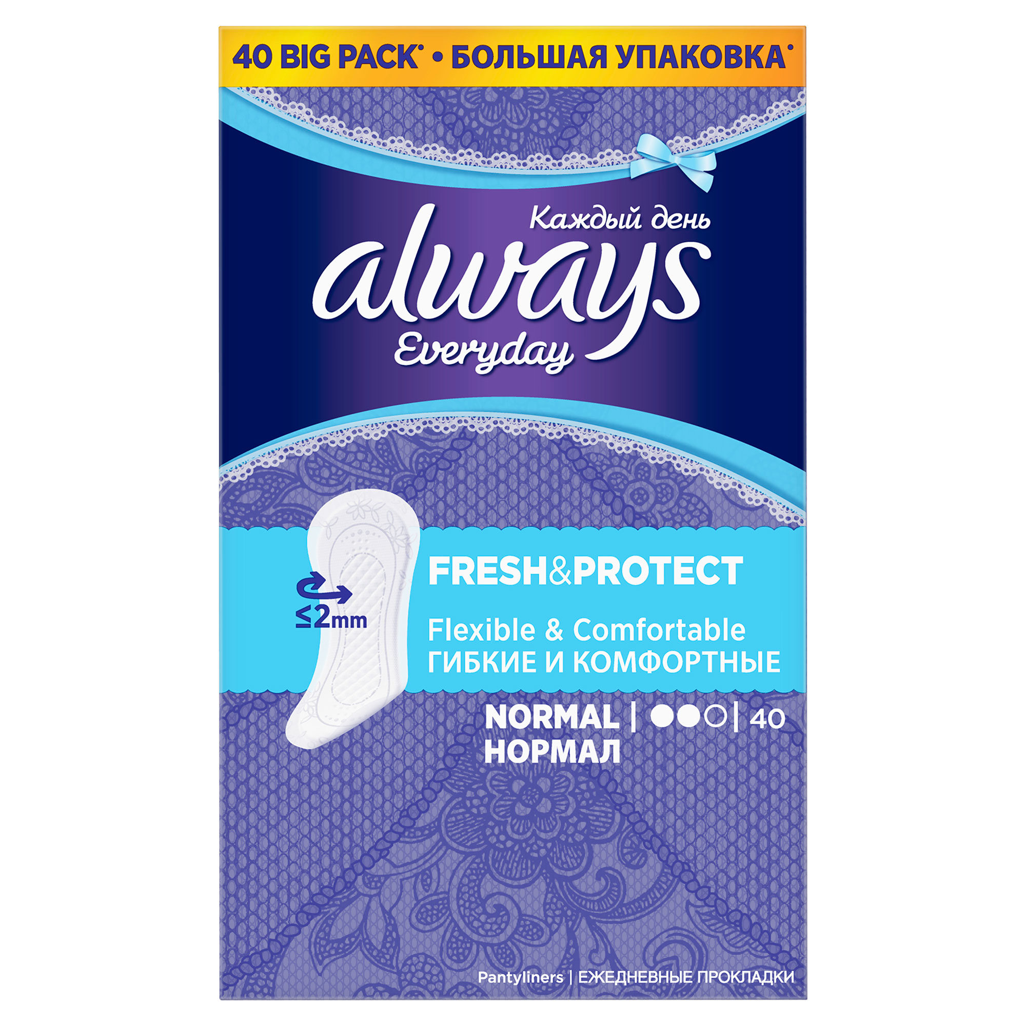 

Прокладки щоденні Always every day fresh protect normal, 40шт