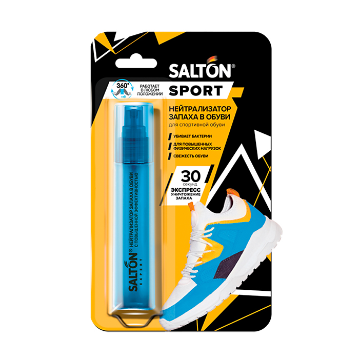 

Нейтралізатор запаху для спортивного взуття SALTON Sport з підвищеною ефективністю, 75 мл