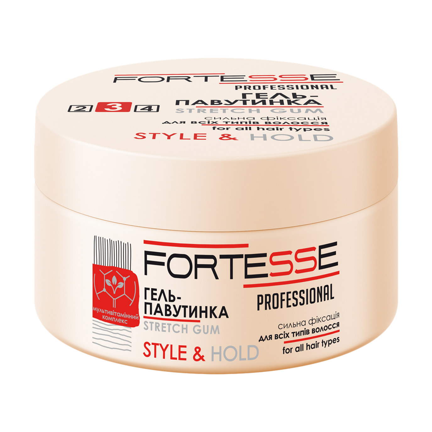 

Гель-павутинка для волосся FORTESSE Professional Style & Hold сильної фіксації, 75 мл