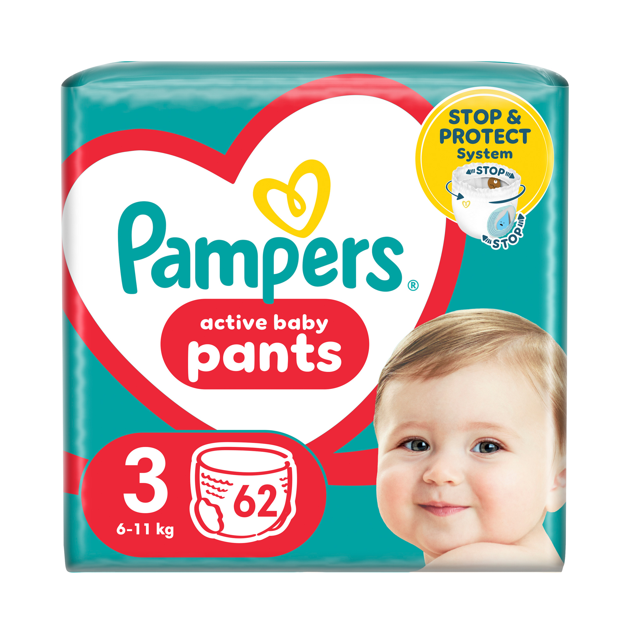 

Підгузки-трусики Pampers Active Baby Pants розмір 3 (6-11 кг), 62 шт