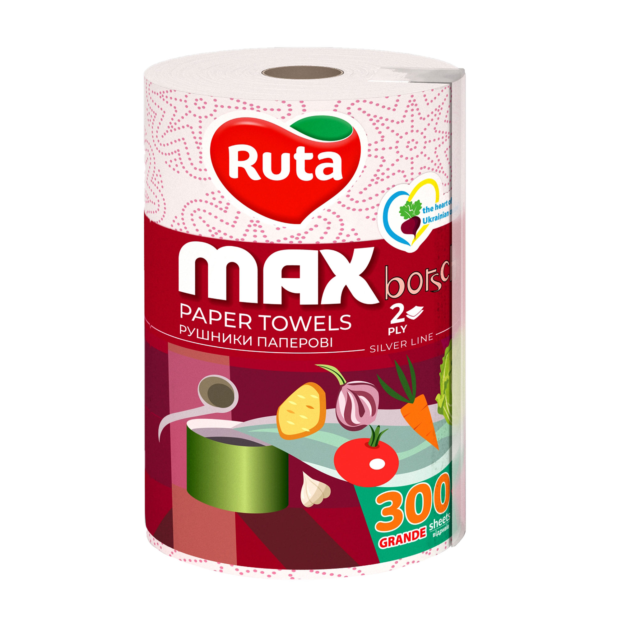 

Паперові рушники Ruta Max 2- шарові, 300 відривів, 1 шт
