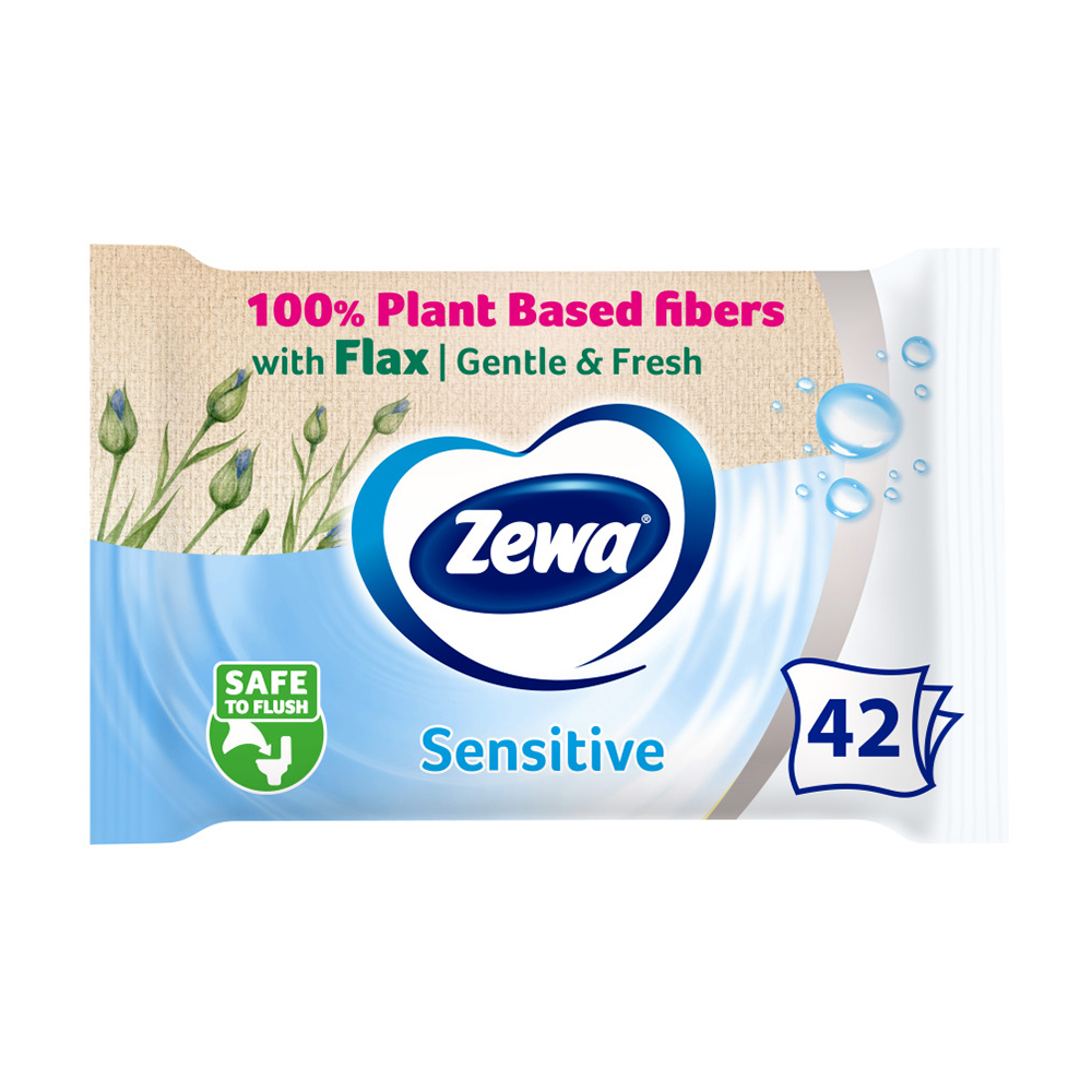 

Вологий туалетний папір Zewa без аромату, 1-шаровий, 42 шт