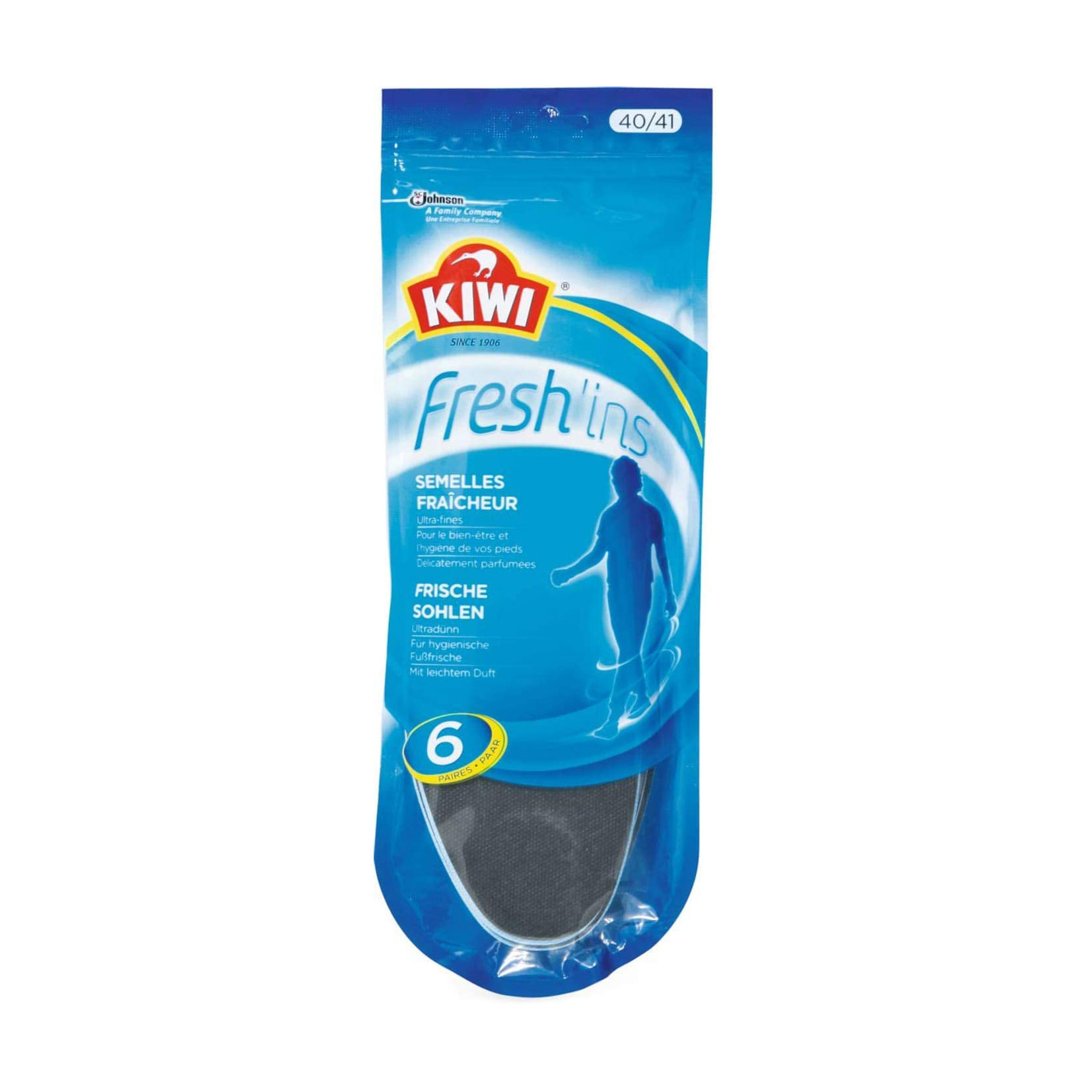 

Устілки для взуття Kiwi Fresh'Ins ультратонкі, чоловічі, 44-45 розмір, 6 пар