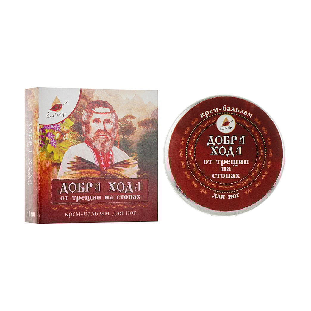 

Крем-бальзам для ніг Еліксір Добра хода від тріщин, 10 мл