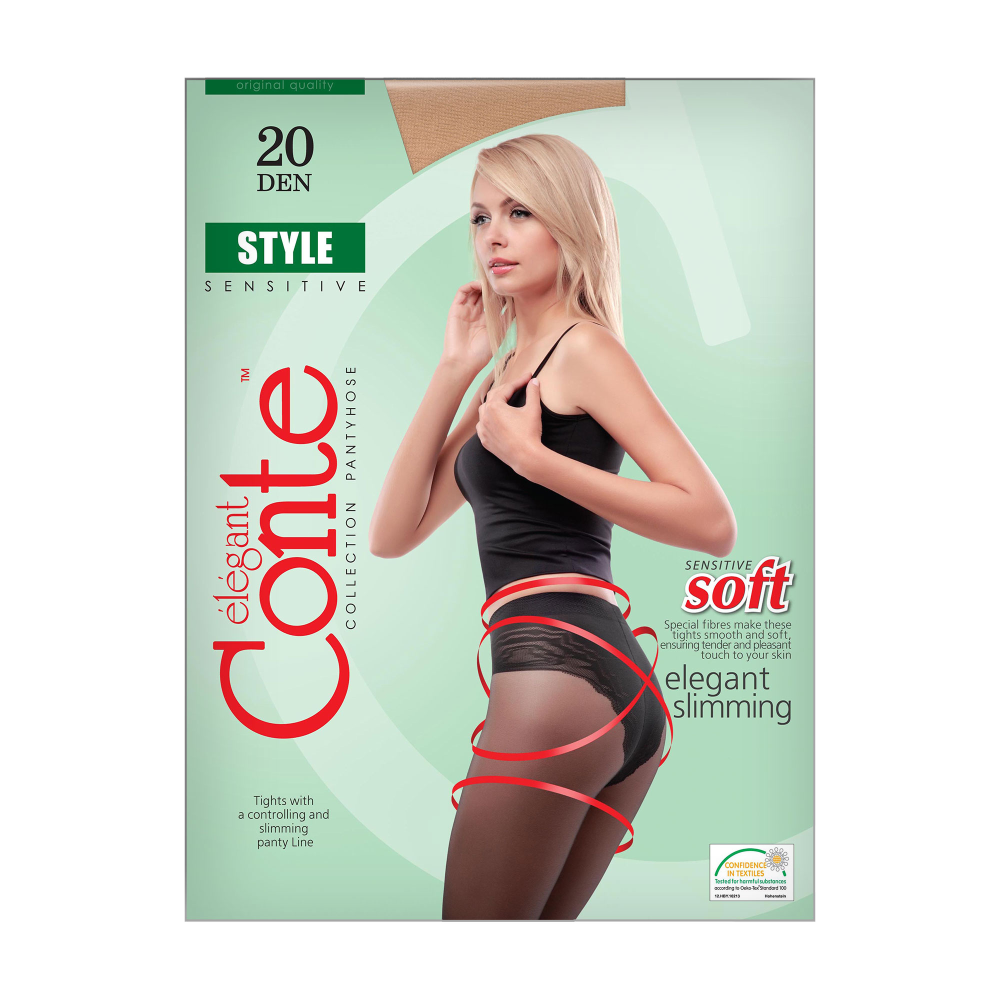 

Колготки жіночі Conte elegant Style з утягувальними трусиками, 20 DEN, Nero, розмір 4