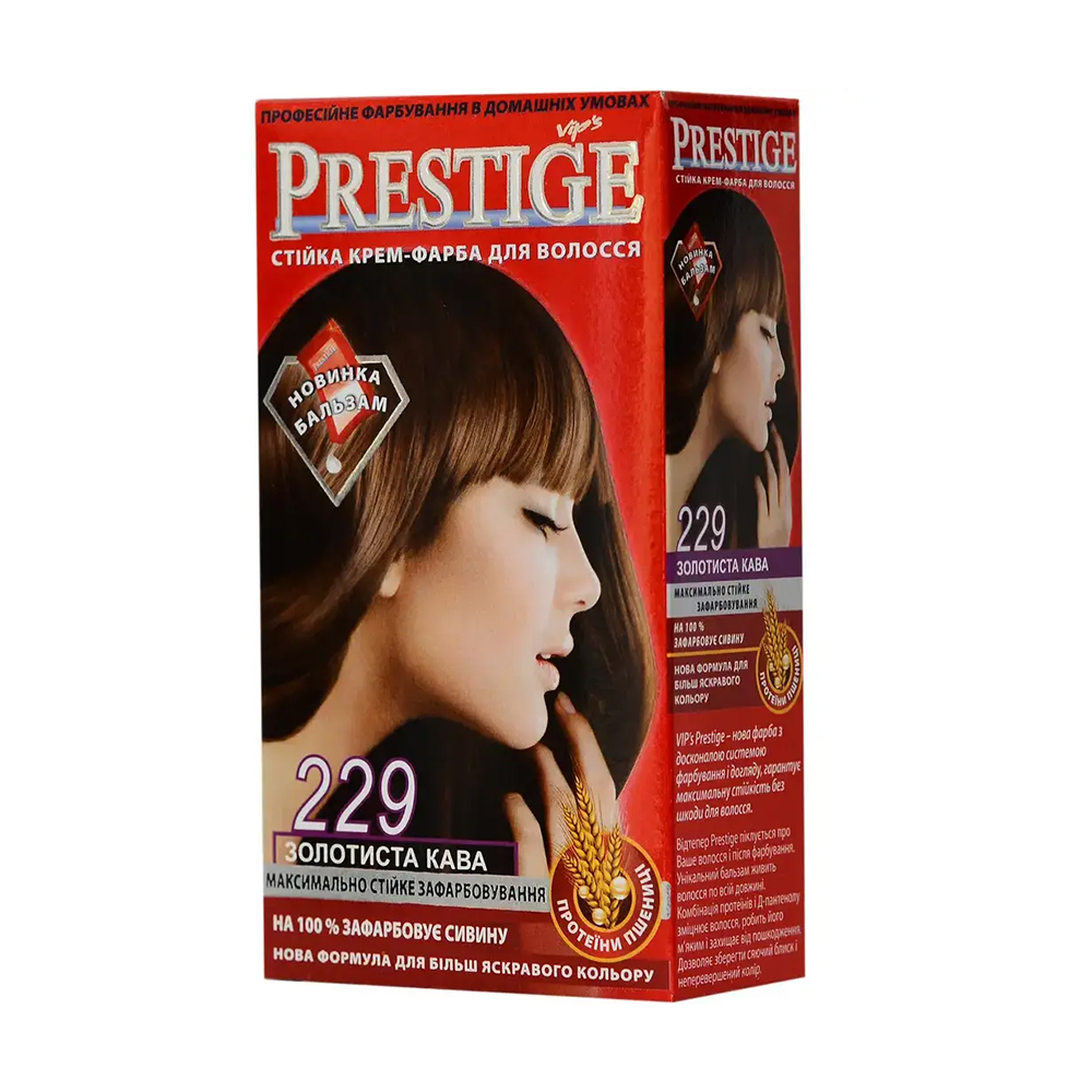 

Стійка крем-фарба для волосся Vip's Prestige 229 Золотиста кава, 100 мл