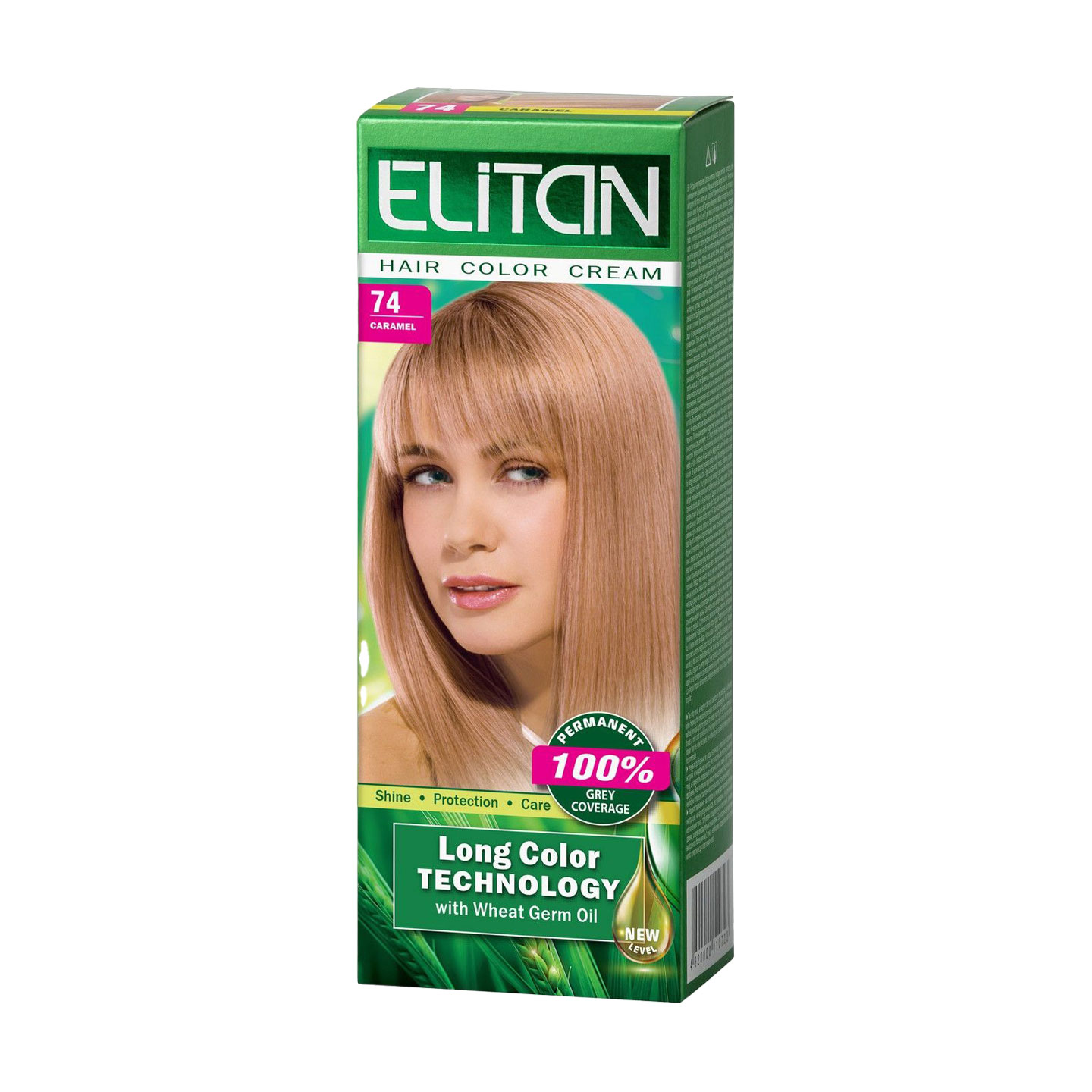 

Уцінка! Стійка крем-фарба для волосся Elitan Hair Color Cream 74 Карамель, 115 мл