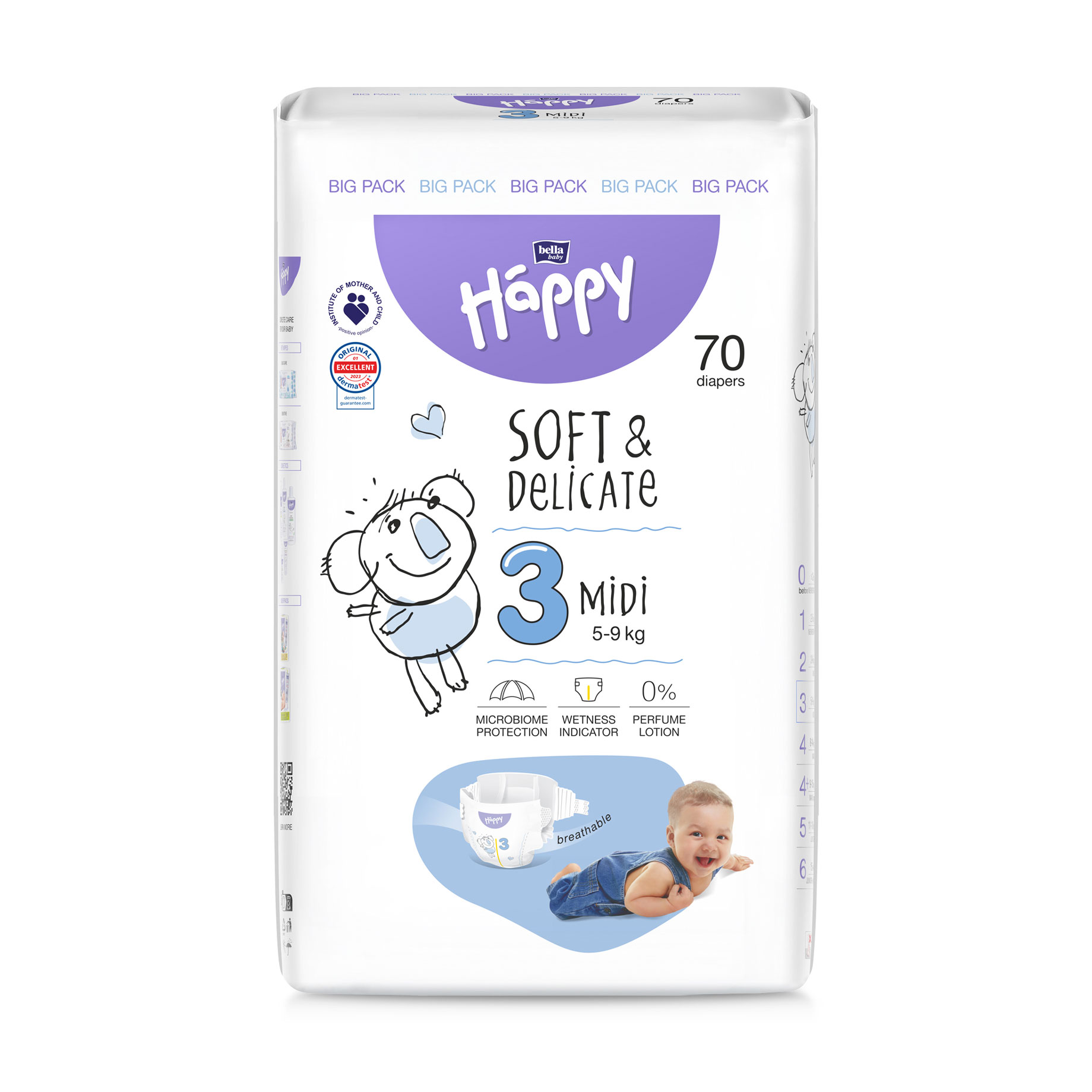 

Уцінка! Підгузки Bella Baby Happy Midi розмір 3 (5-9 кг), 70 шт