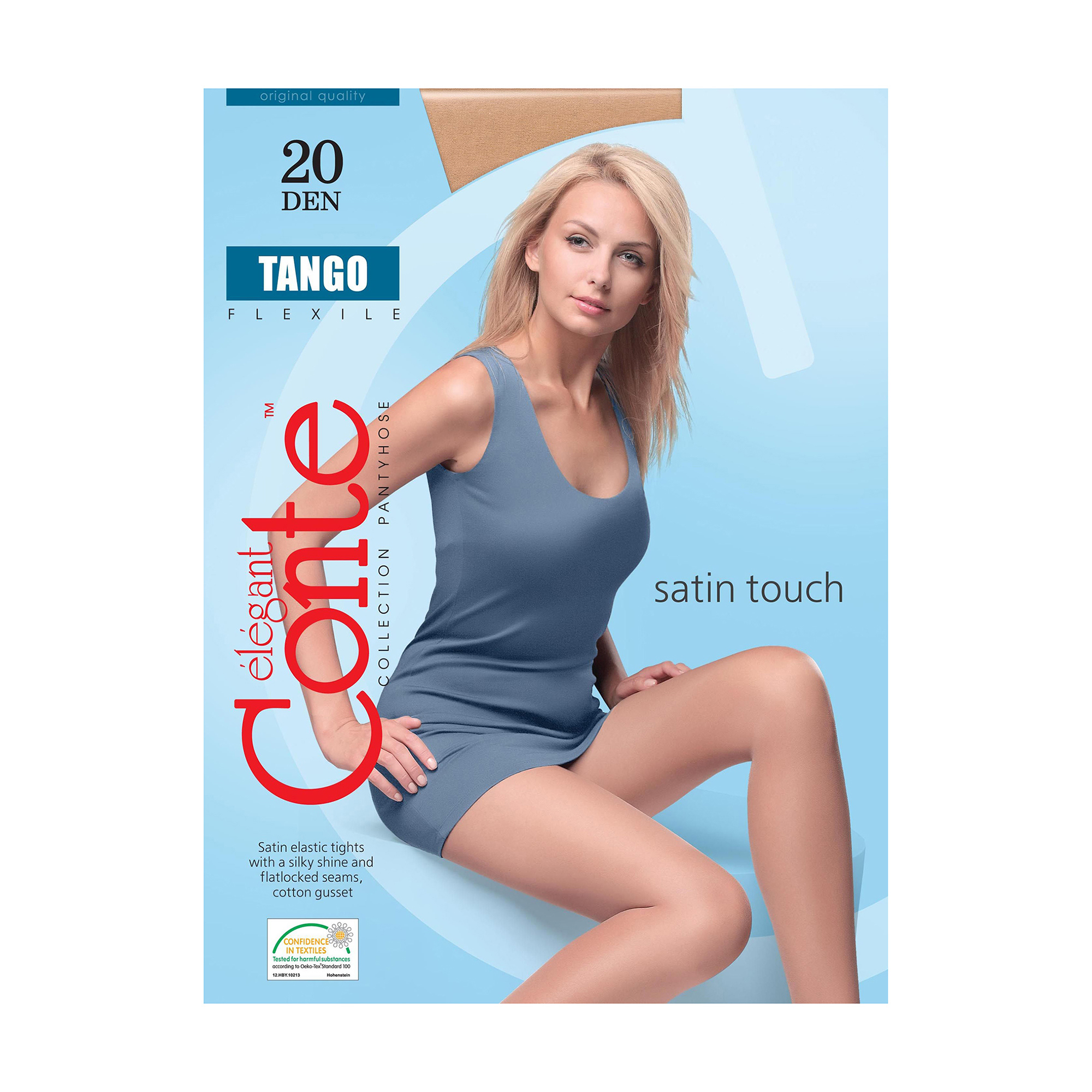 

Колготки жіночі Conte elegant Tango класичні, без шортиків, 20 DEN, Bianco, розмір 2