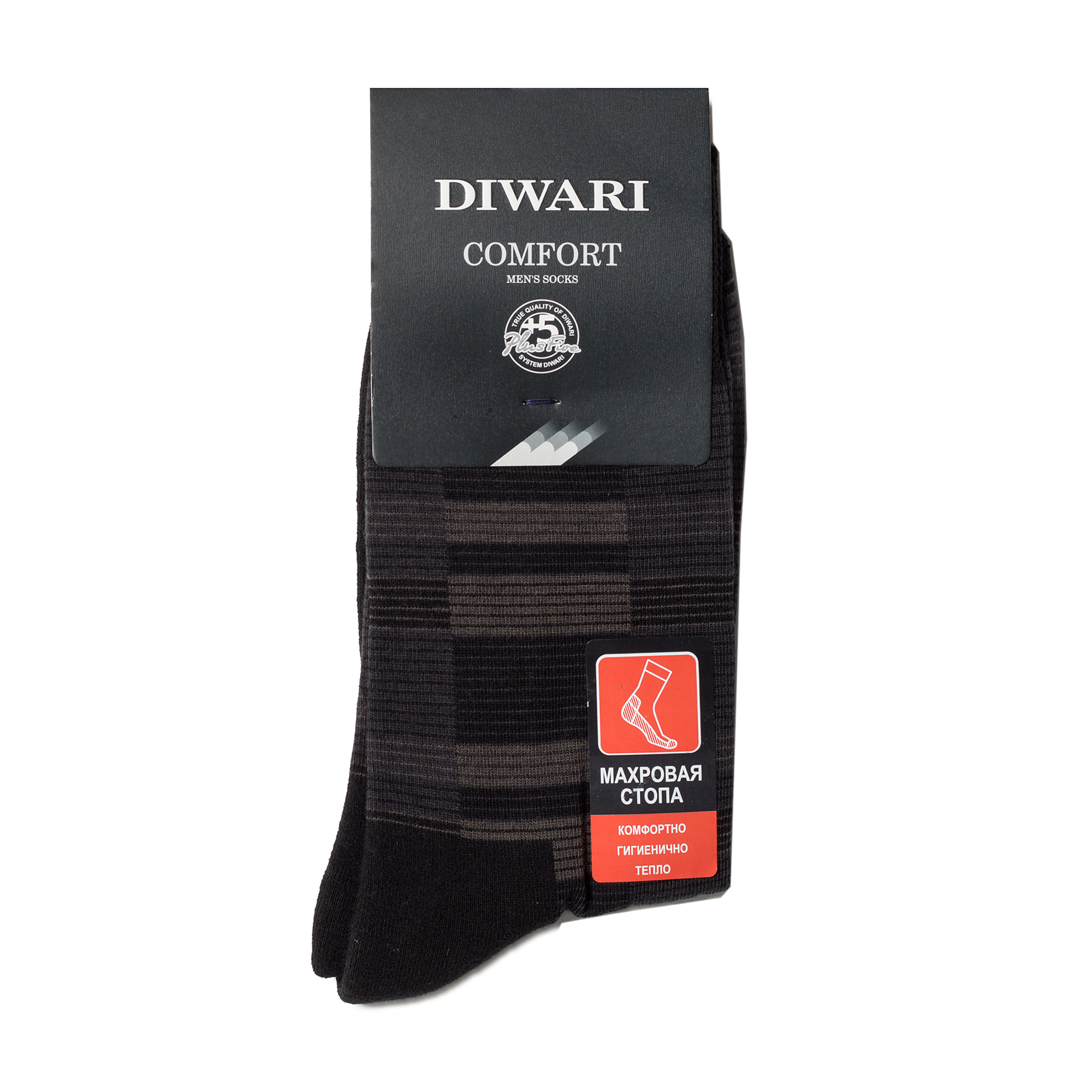 

Шкарпетки чоловічі Diwari Comfort 6С-18СП 013 з махровою стопою, чорні, розмір 29