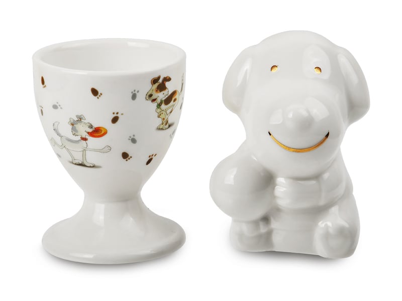 

Набір підставка для яйця+сільничка Lefard Дружок біл., 6см,359-311