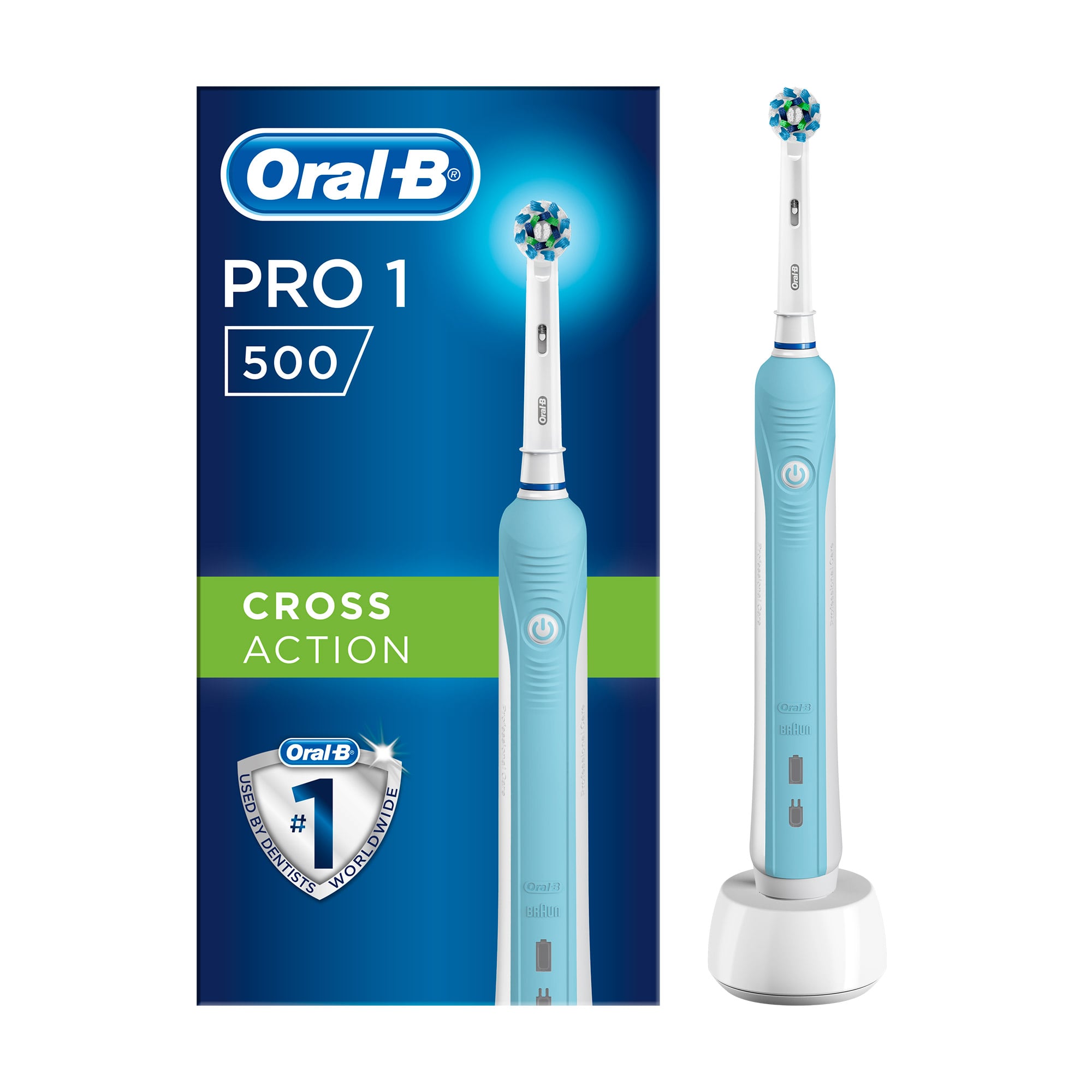 

Електрична зубна щітка Oral-B Pro 1 500 СrossAсtion синя