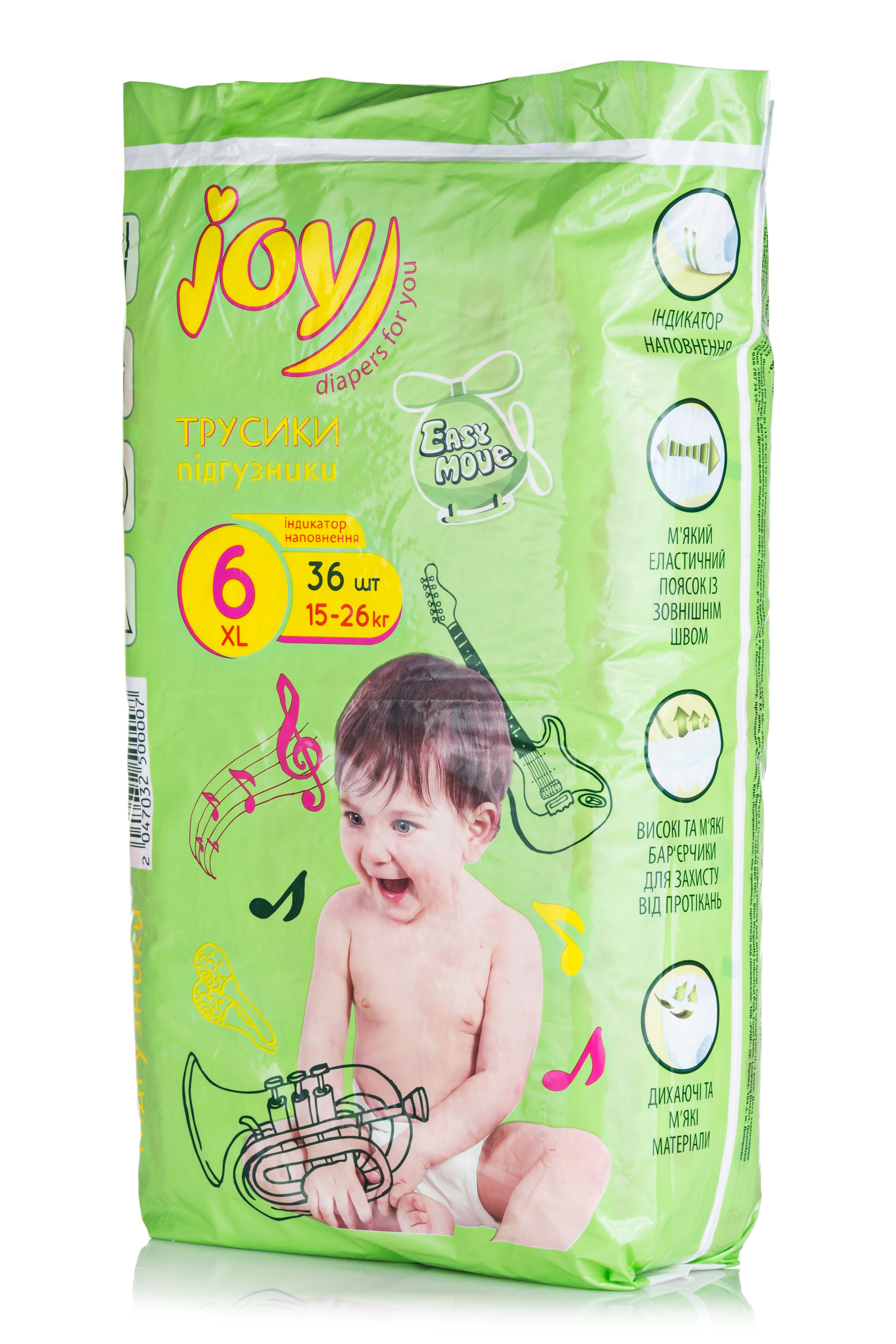 

Підгузники-трусики Joy Easy Move розмір 6, 15-26 кг, 36 шт