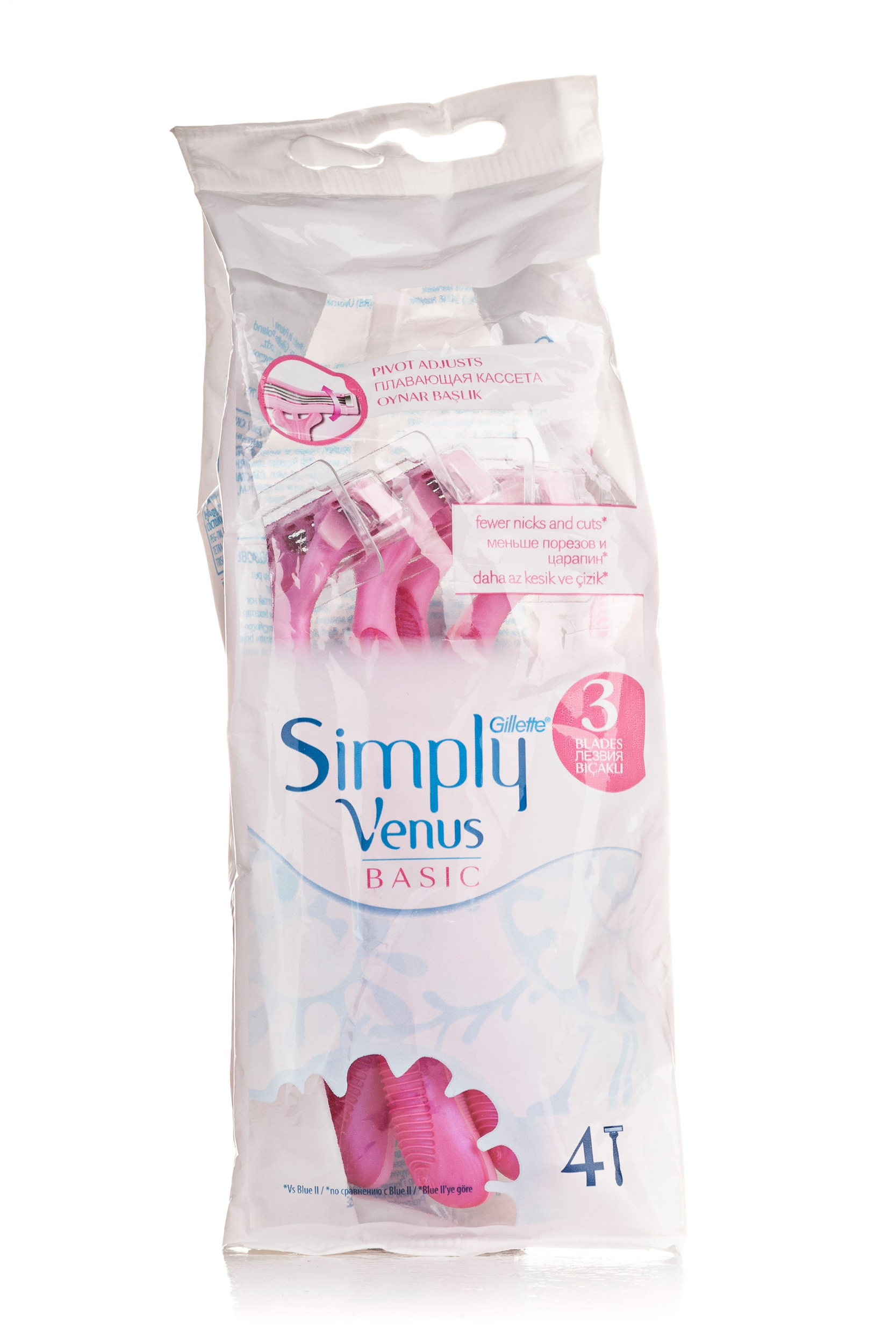 

Станок для гоління Gillette Venus Simply 3 Basic жіночий одноразовий 4шт