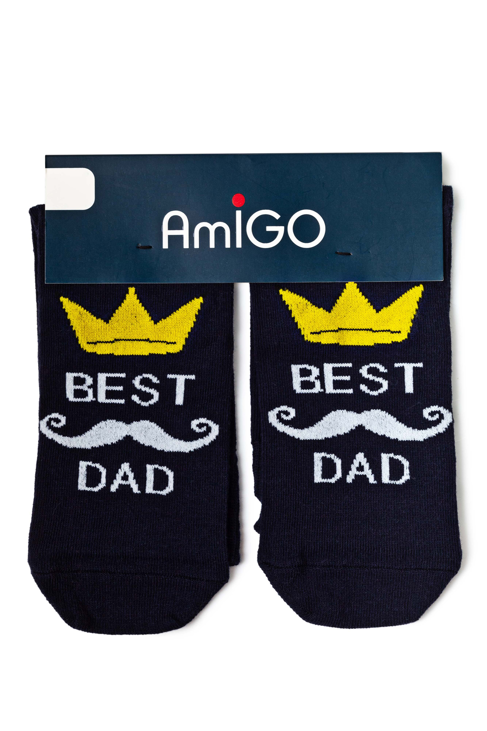 

Шкарпетки чоловiчi AmiGO Best Dad, сині, розмір 25