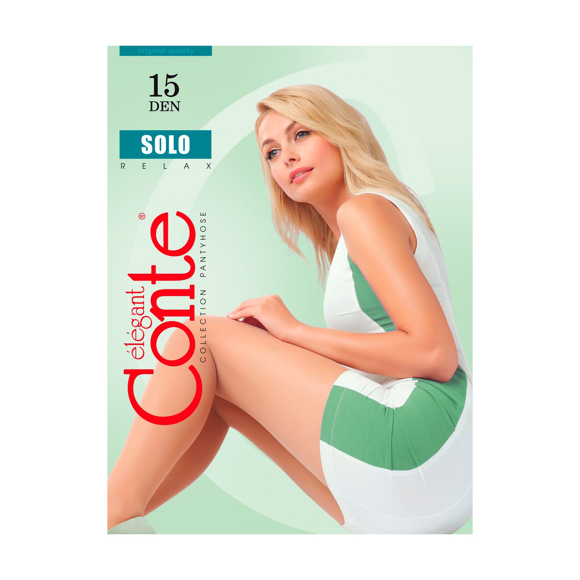 

Колготки жіночі Conte elegant Solo класичні, з шортиками, 15 DEN, Bronz, розмір 5