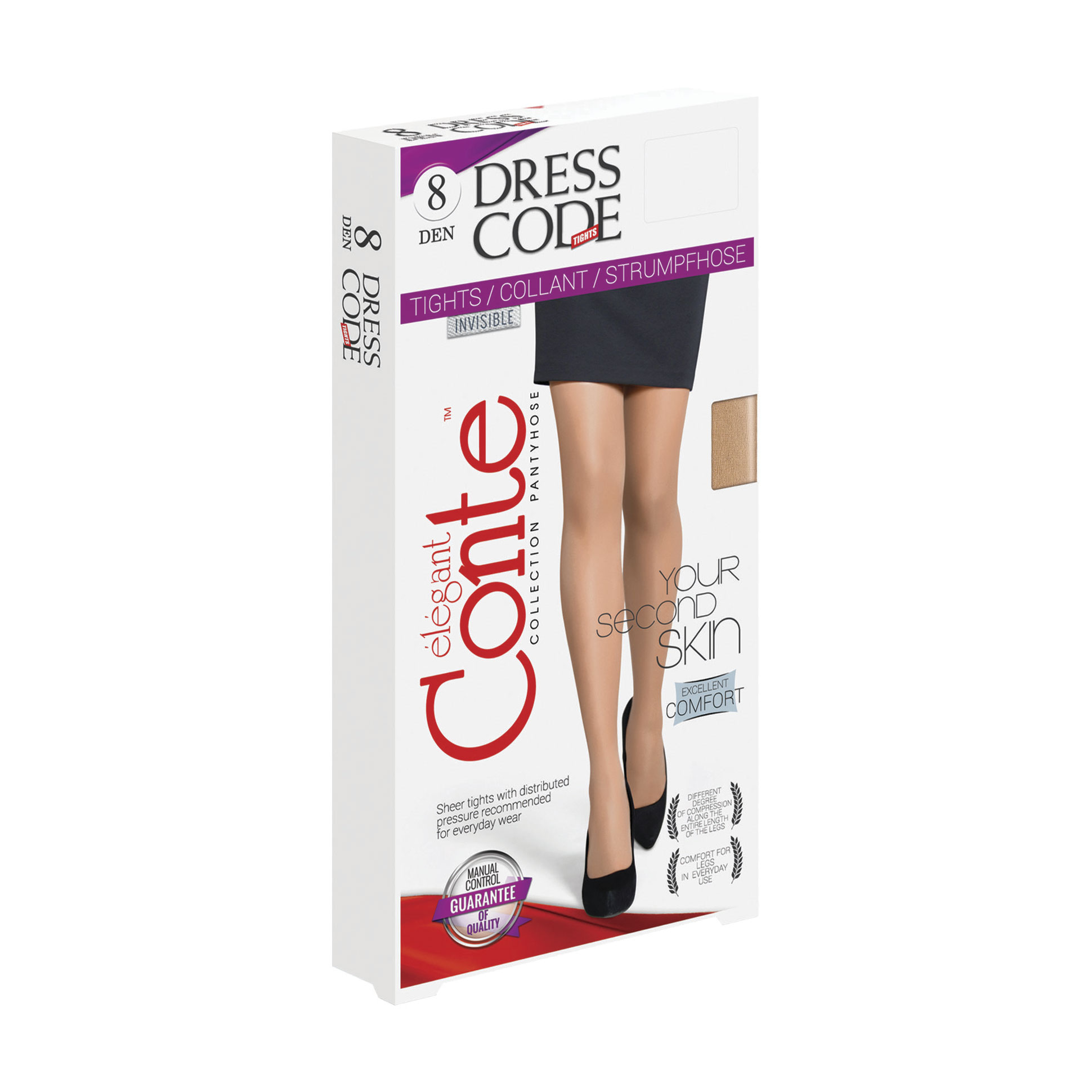 

Колготки жіночі Conte elegant Dress Code без шортиків, 8 DEN, Nero, розмір 3