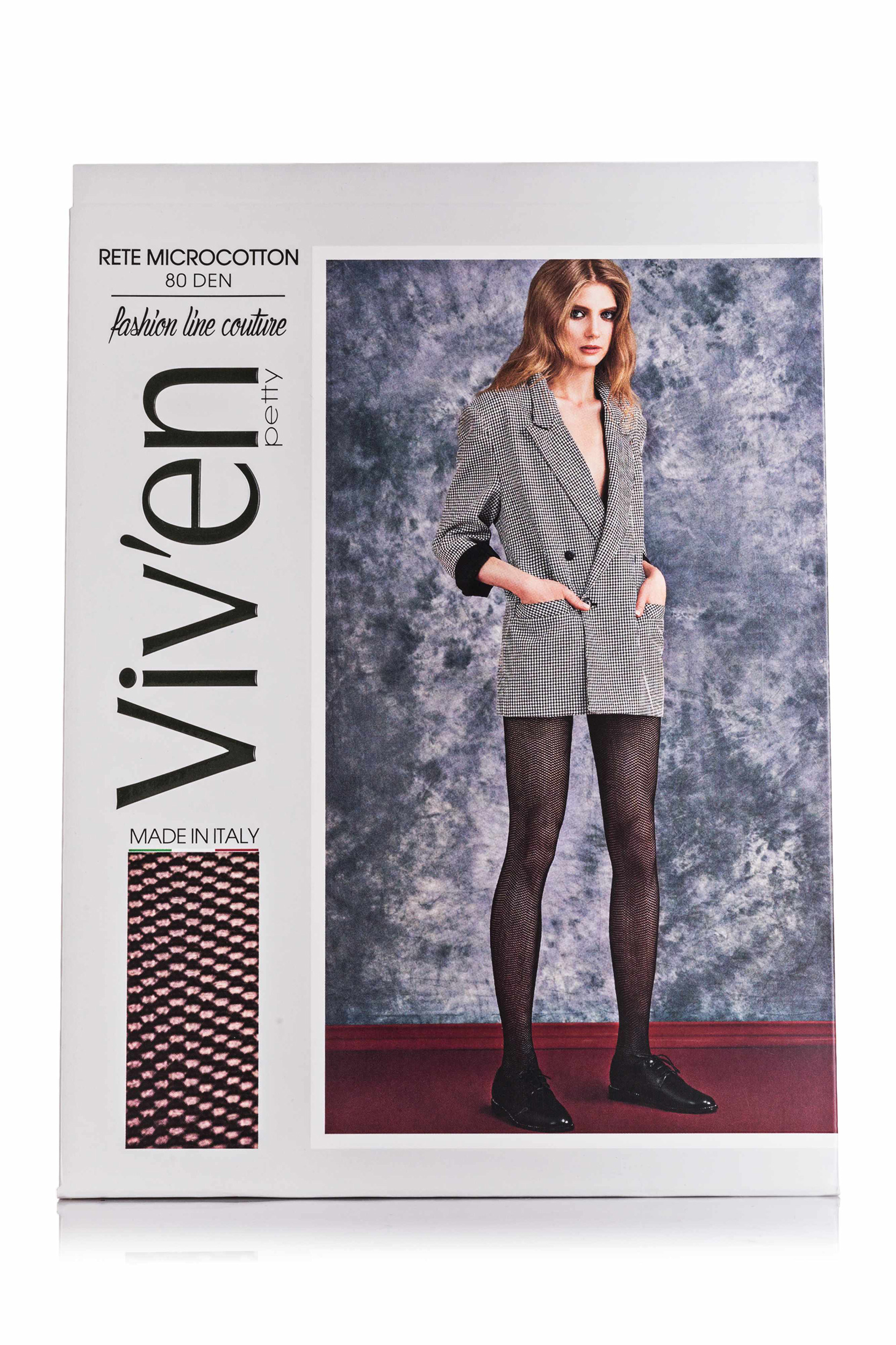 

Колготи жіночі TM Viv’en petty RETE MICROCOTTON 80 ден чорний р.4