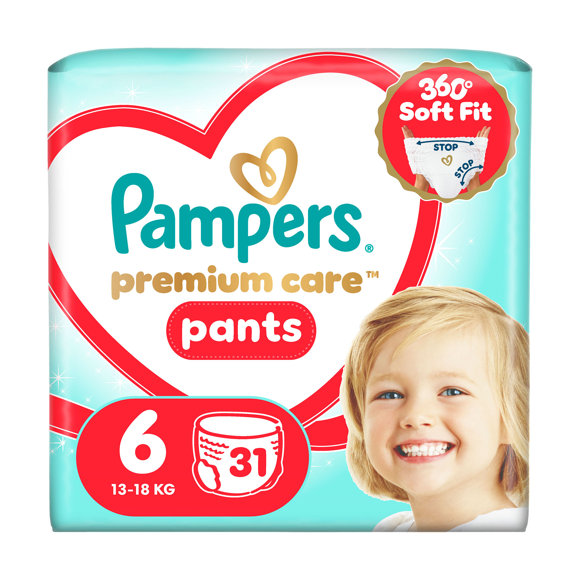

Підгузки-трусики Pampers Premium Care Pants розмір 6 (13-19 кг), 31 шт