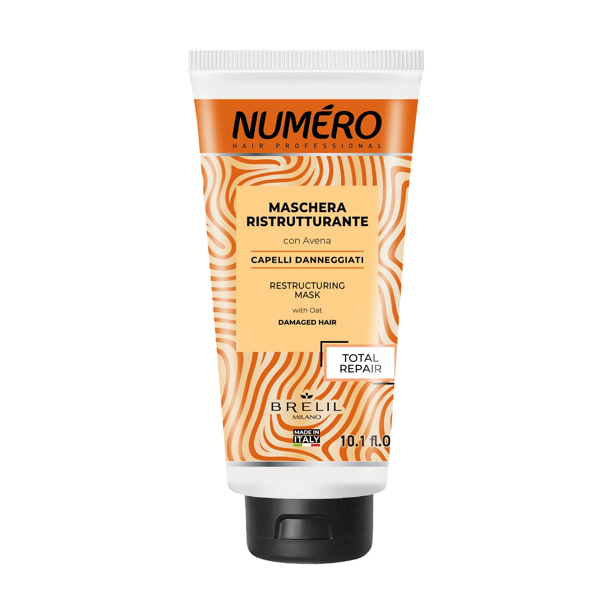 Відновлювальна маска Brelil Numero Total Repair Mask для слабкого та пошкодженого волосся, з екстрактом вівса, 300 мл