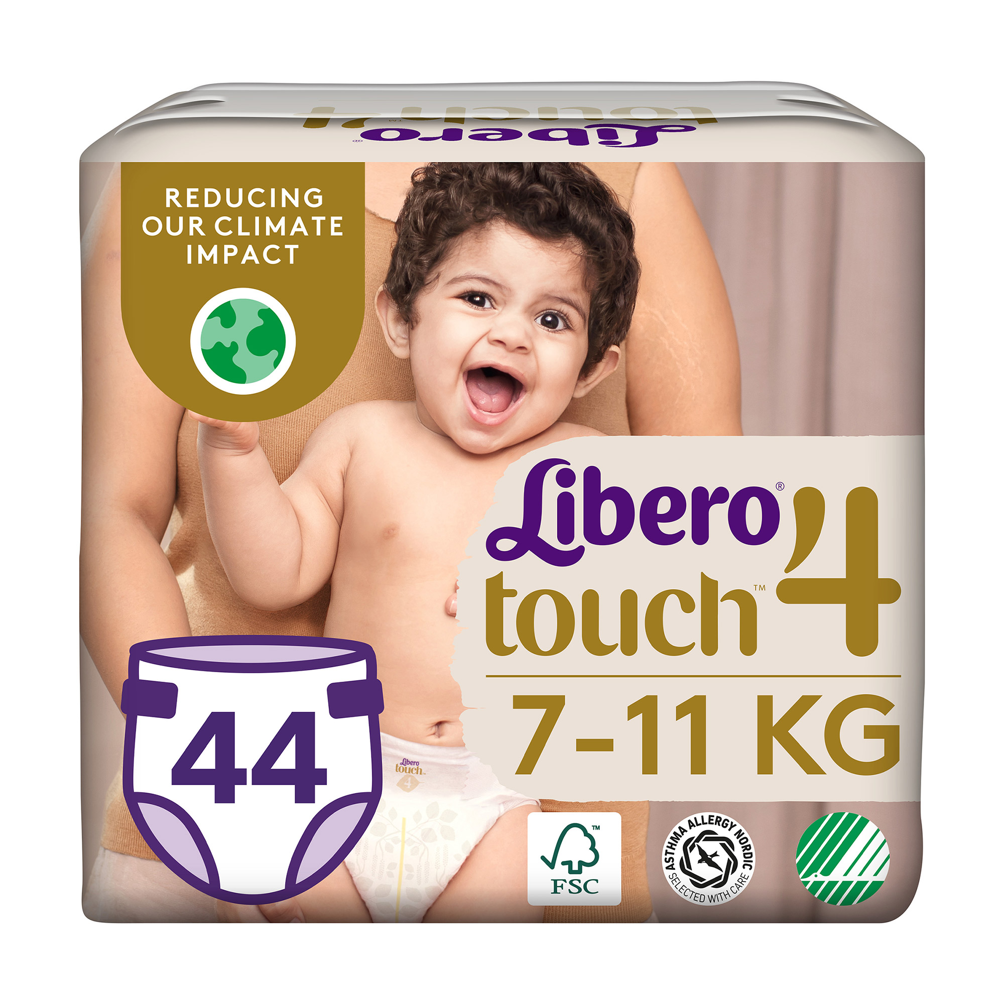 

Уцінка! Підгузки Libero Touch розмір 4 (7-11 кг), 44 шт
