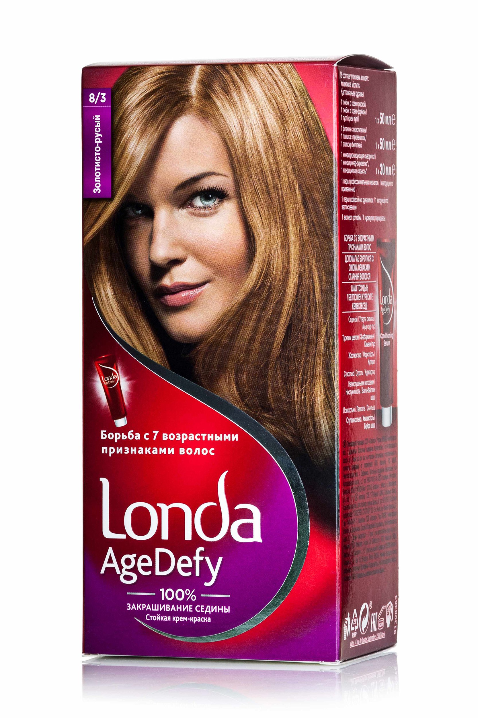 

Стійка крем-фарба для волосся Londa AgeDefy 8/3 Золотисто-русявий, 130 мл