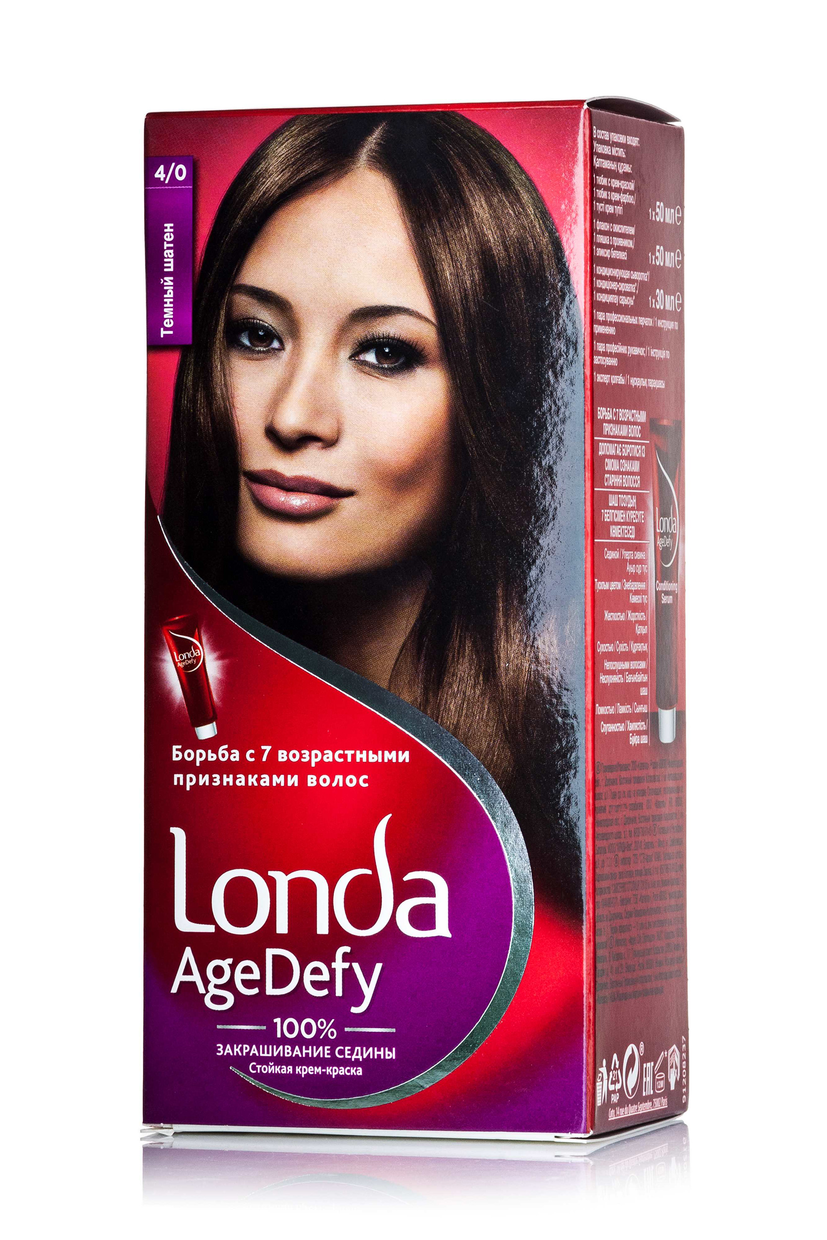 

Стійка крем-фарба для волосся Londa AgeDefy 4/0 Темний шатен, 130 мл