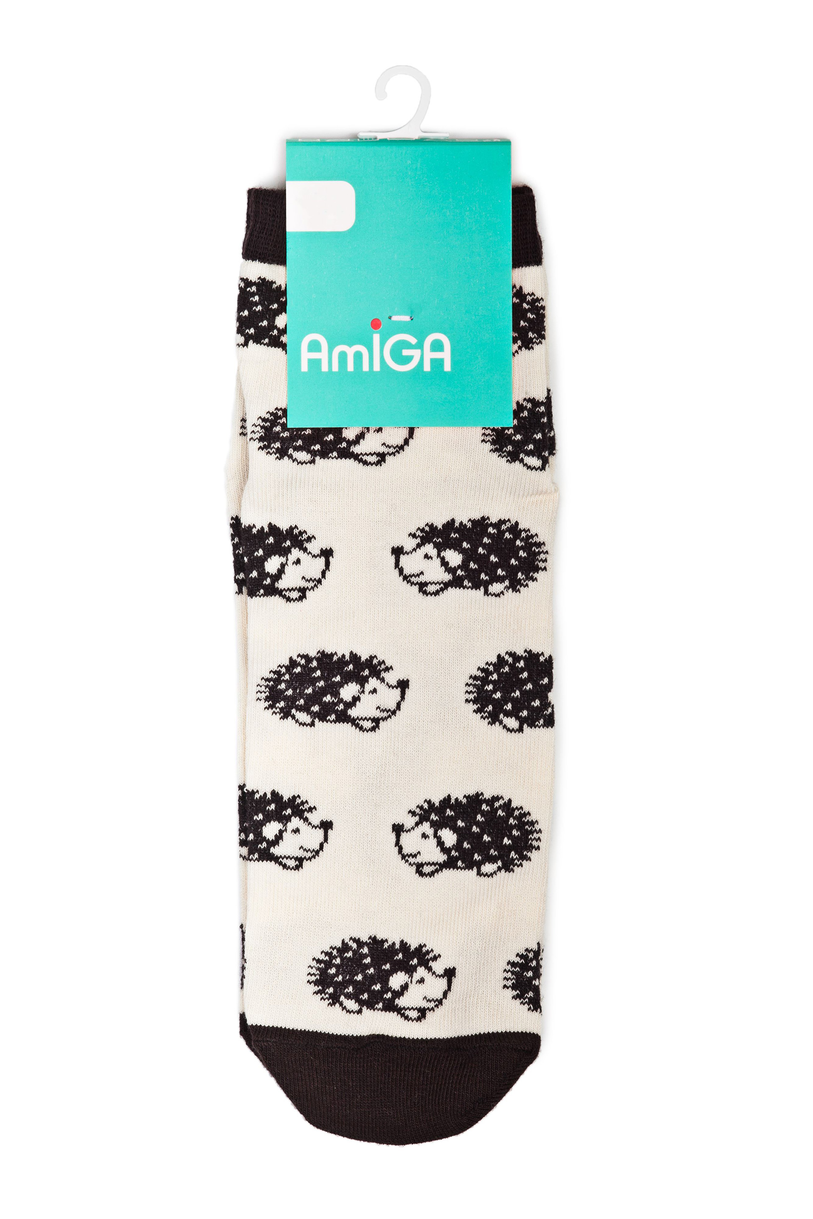 

Аміга шкарпетки жіночі середні молочно-коричневі іжачки р.23-25