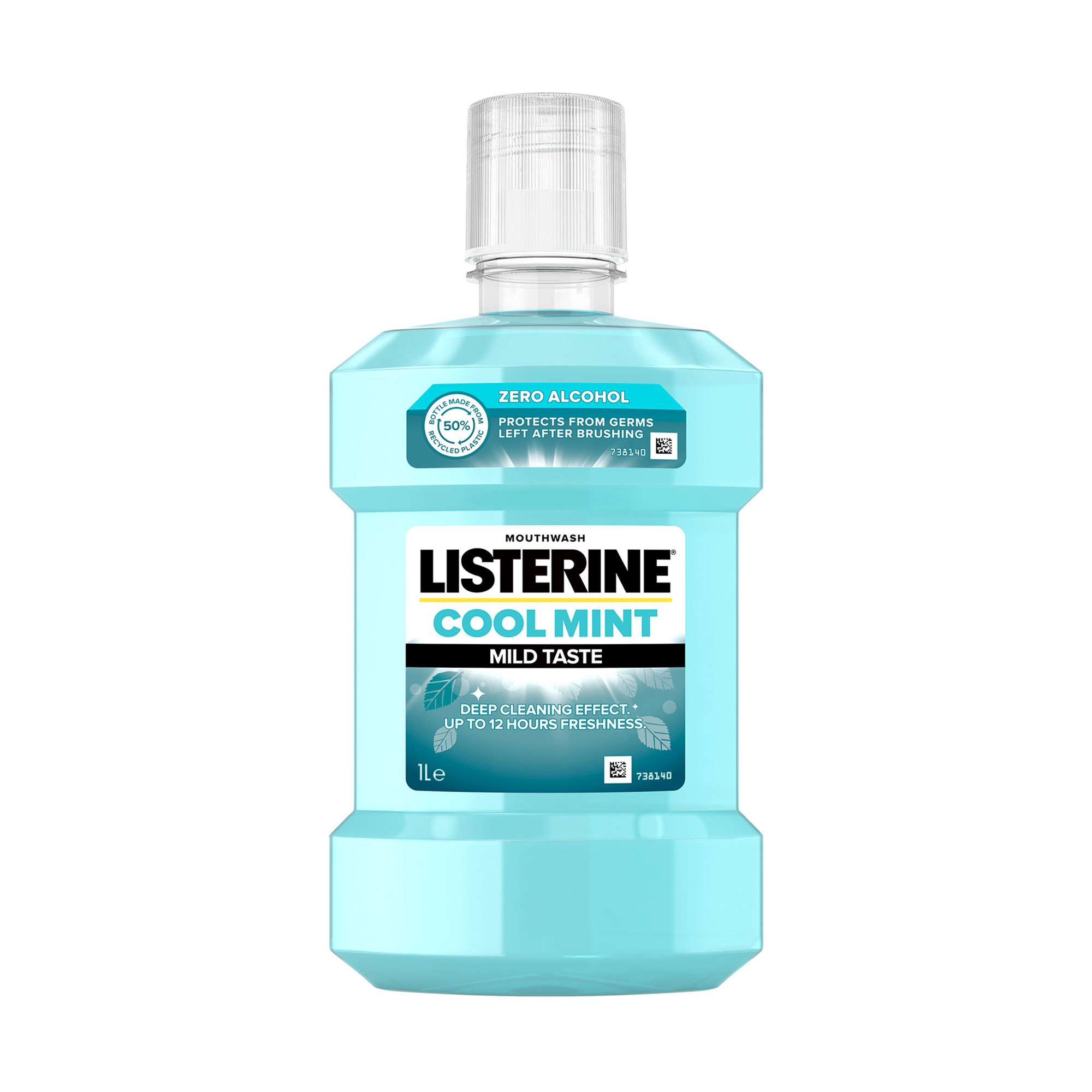 

Ополіскувач для ротової порожнини Listerine Cool Mint, Свіжа м'ята, м'який смак, 1 л
